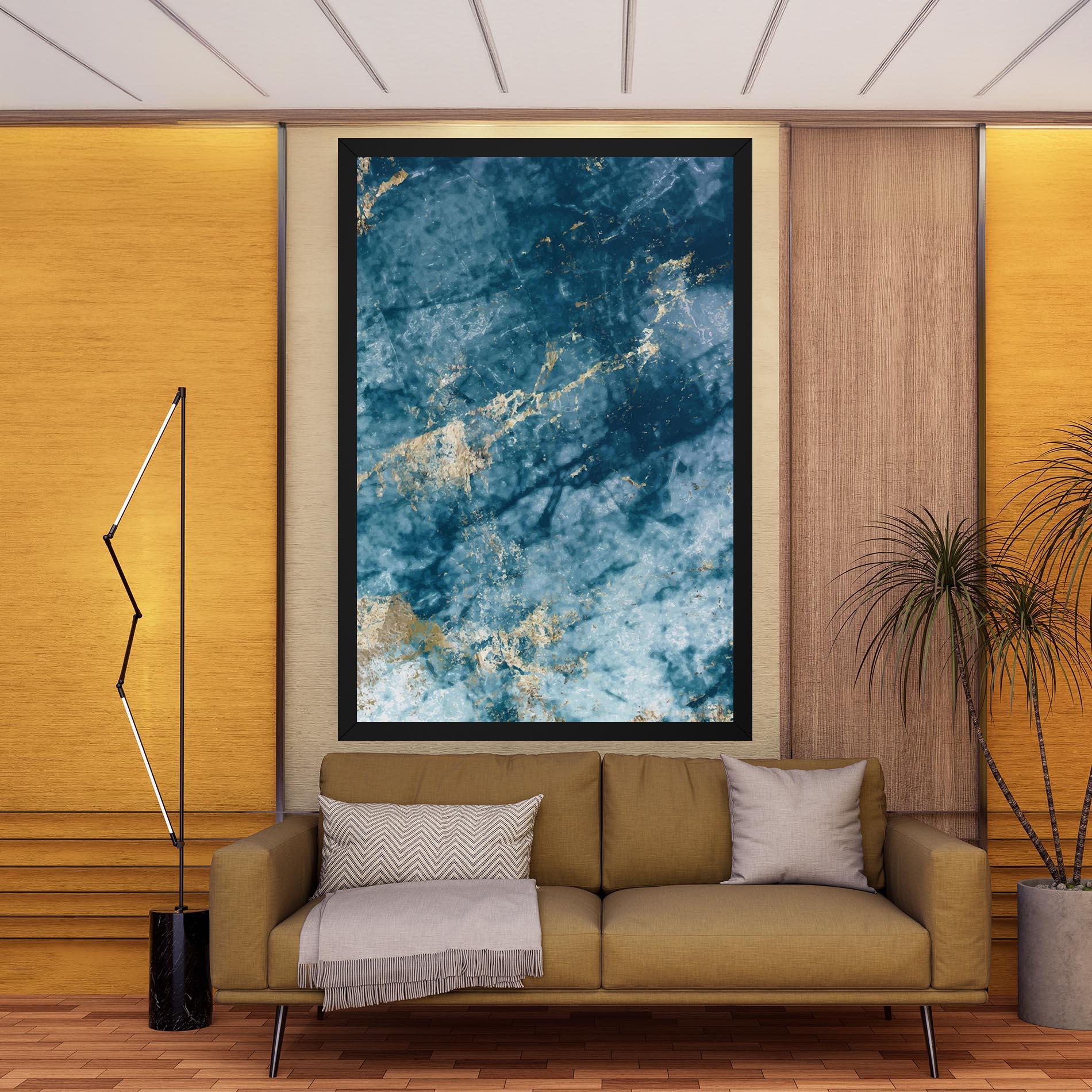 Vászonkép Blue Water Marble mockup 9