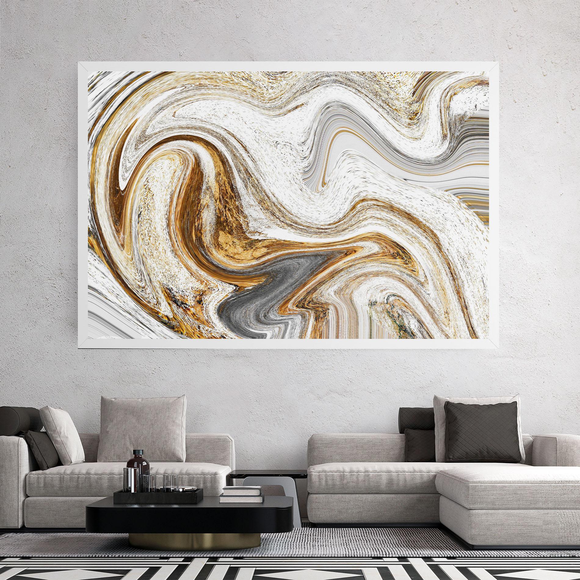 Vászonkép Gold White Liquid mockup 2