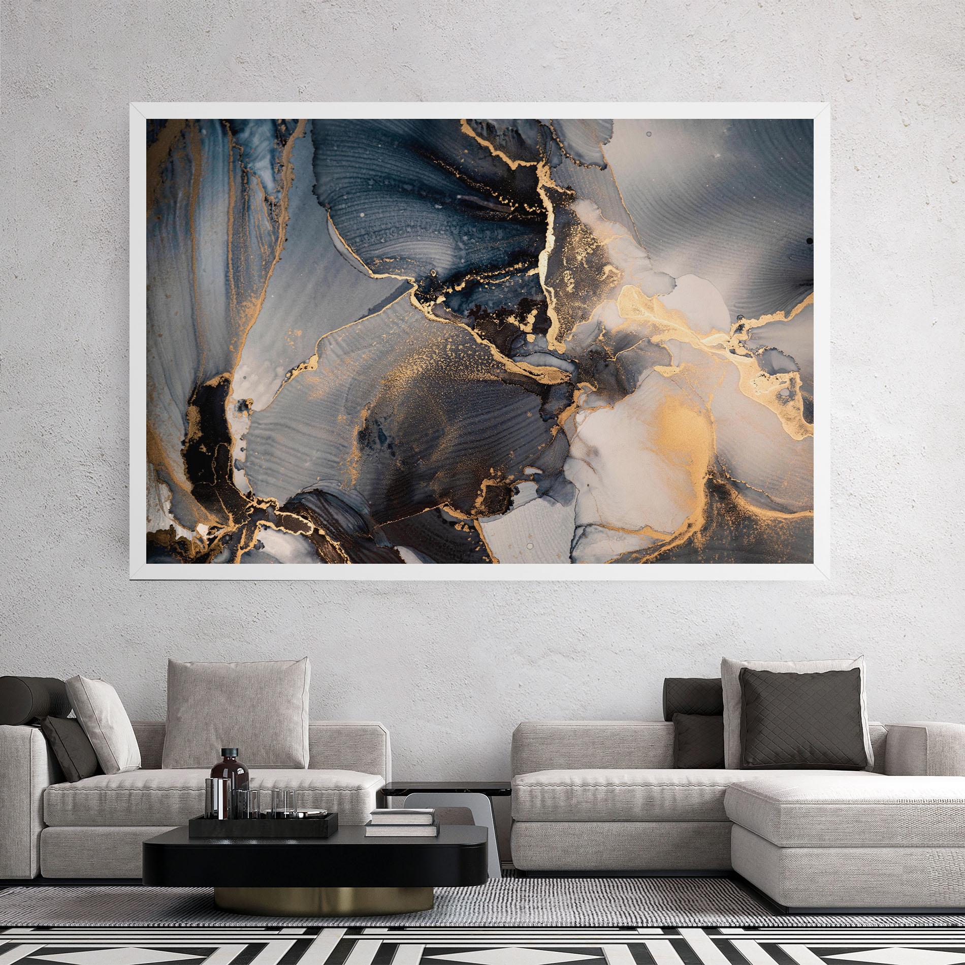 Vászonkép Golden Abstract Marble mockup 2