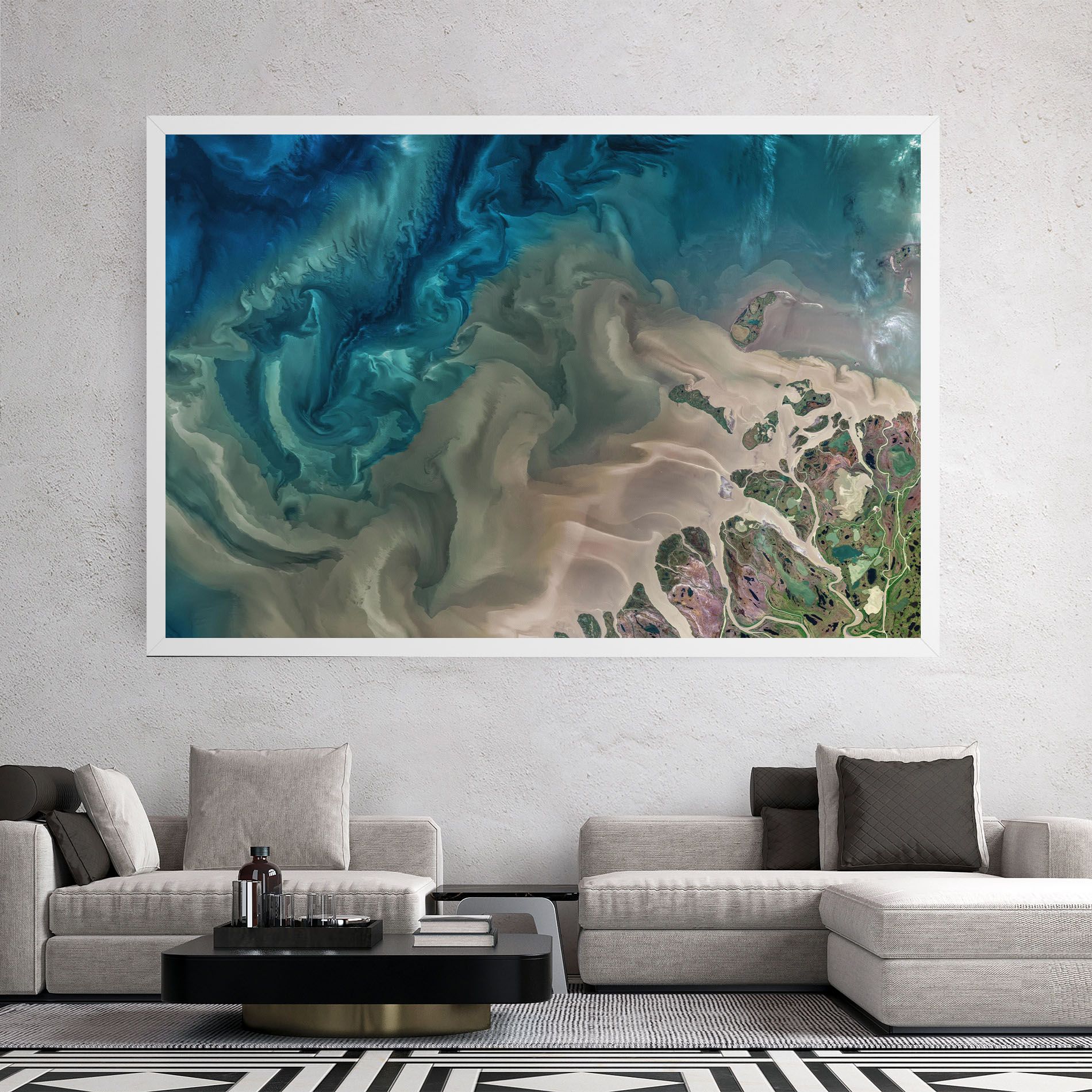 Ocean Blue Marble mockup 2