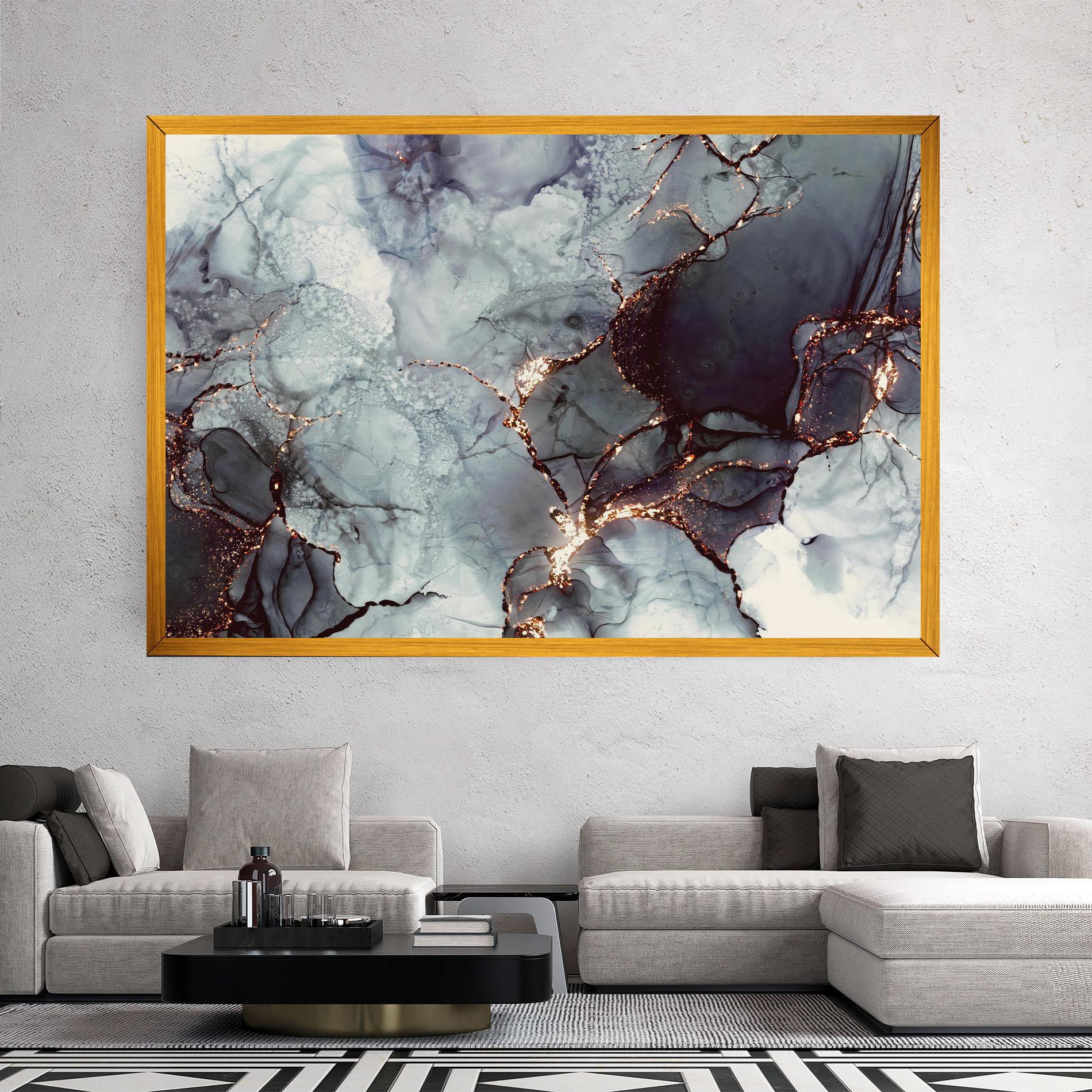 Vászonkép Abstract Gold Path mockup 2