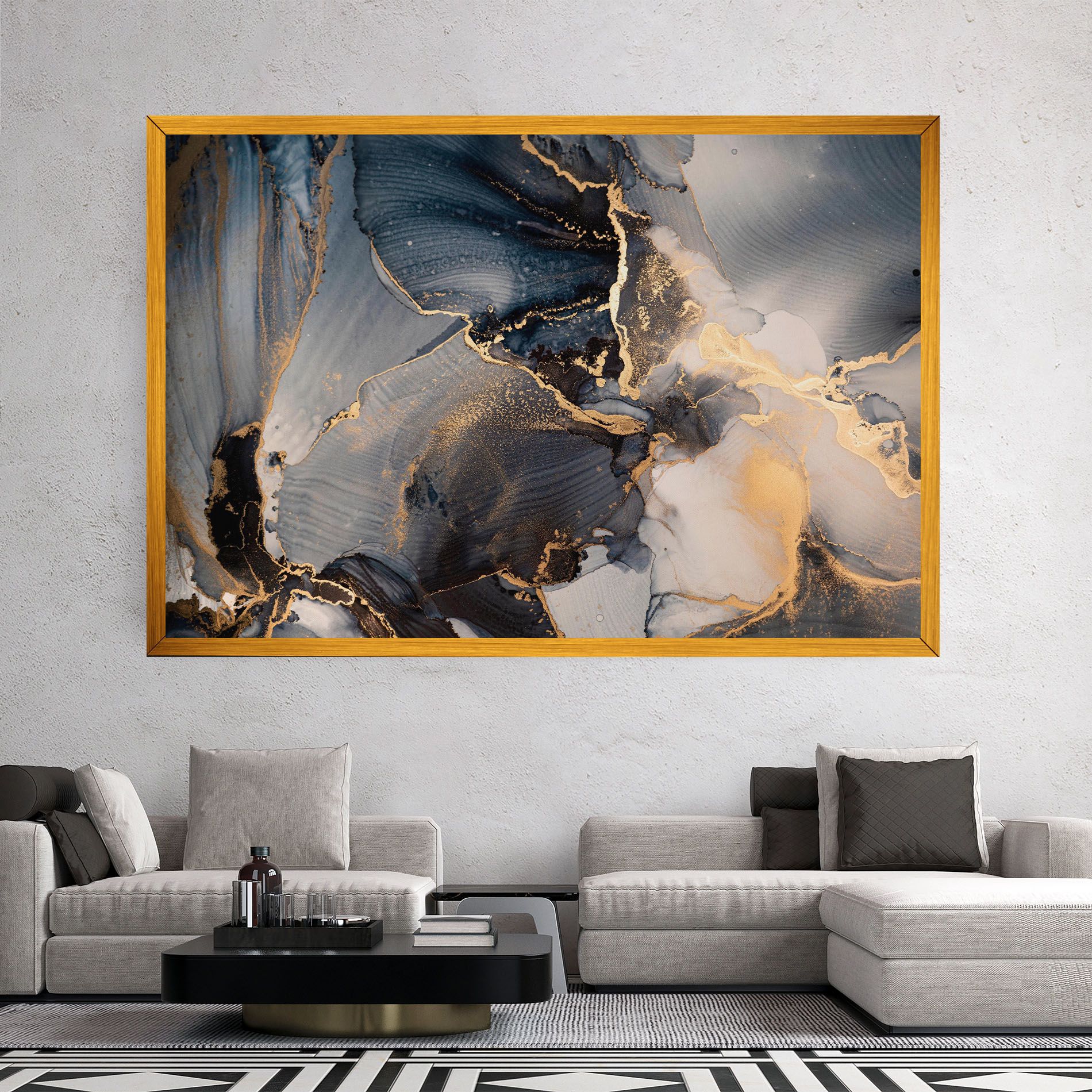 Golden Abstract Marble mockup 2