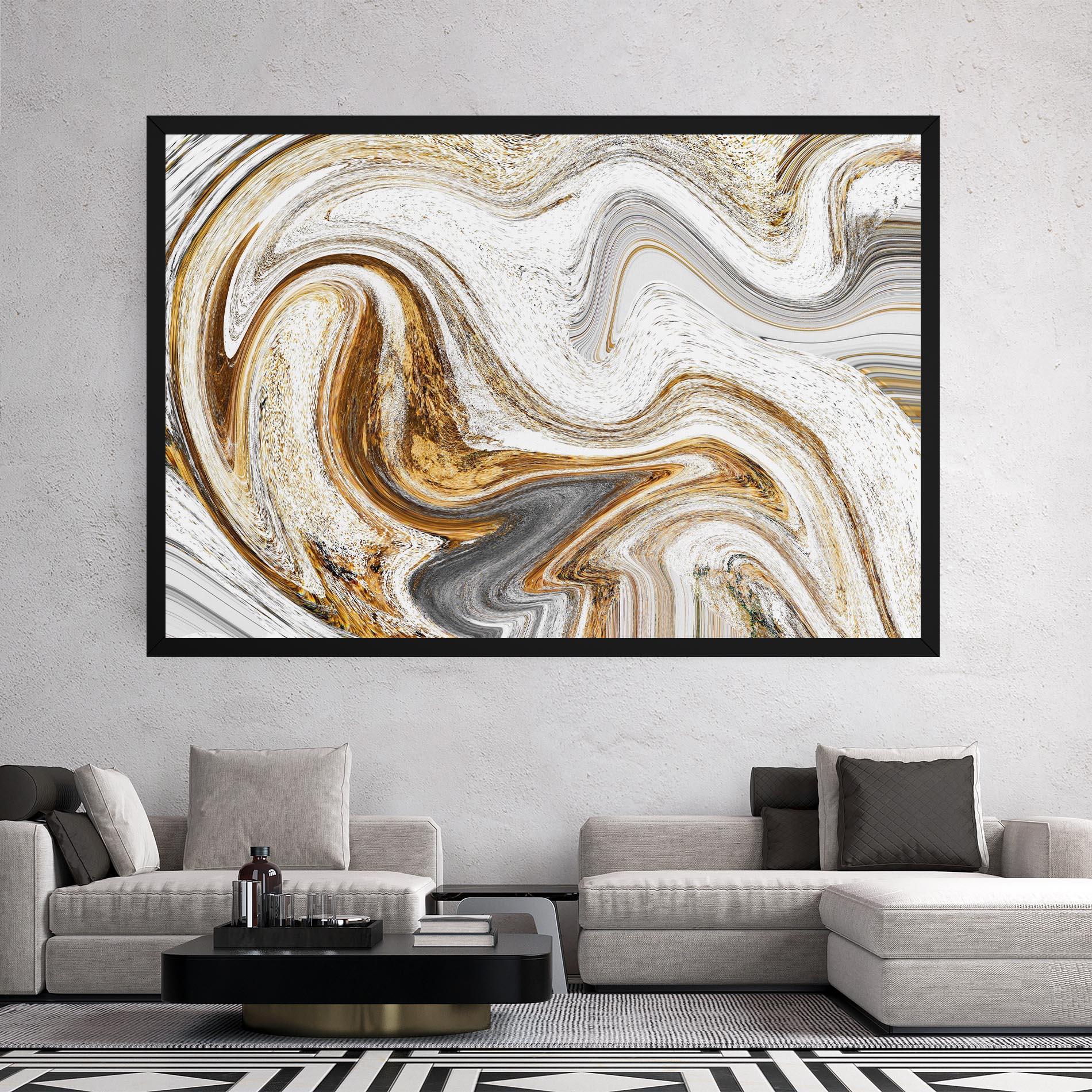 Vászonkép Gold White Liquid mockup 2