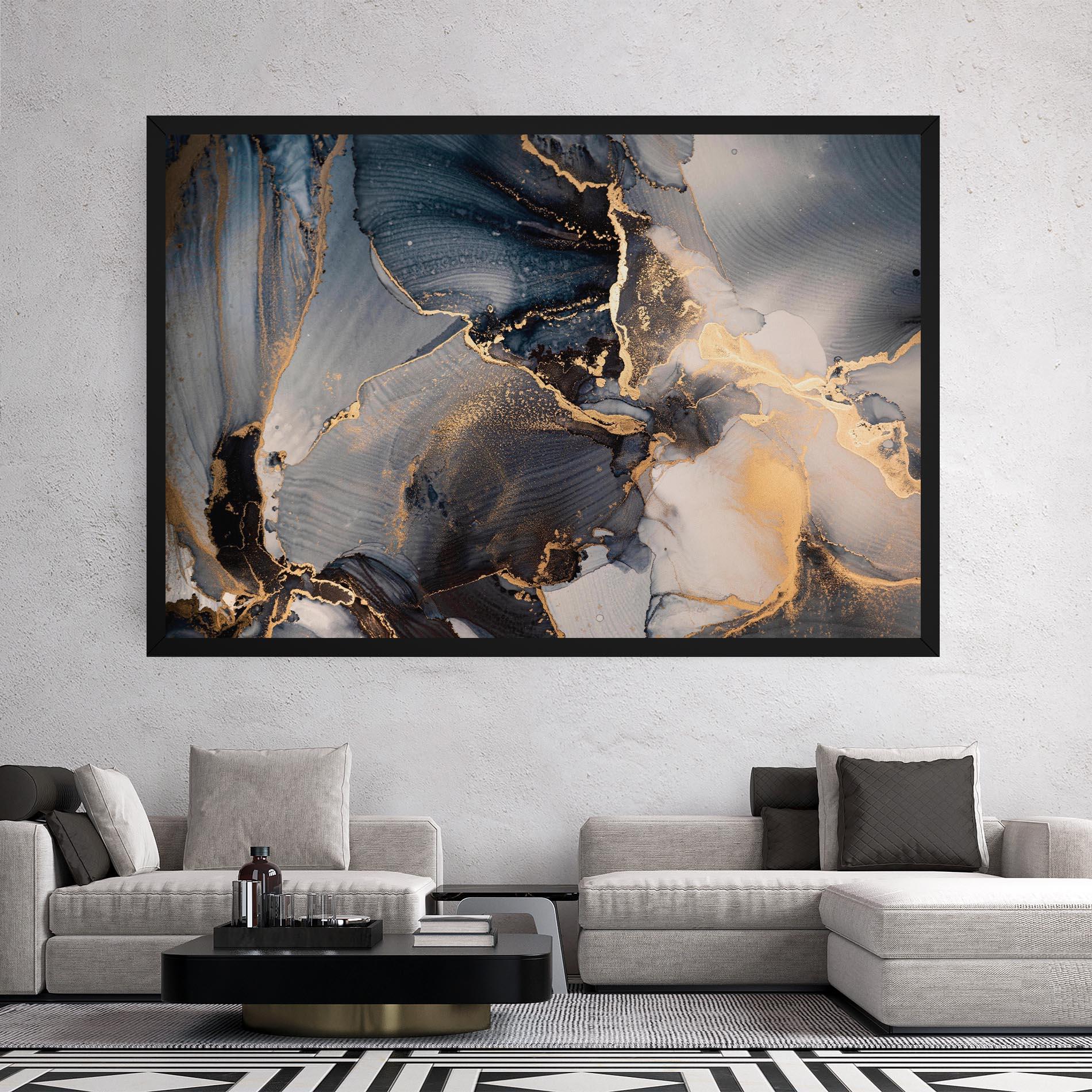 Vászonkép Golden Abstract Marble mockup 2