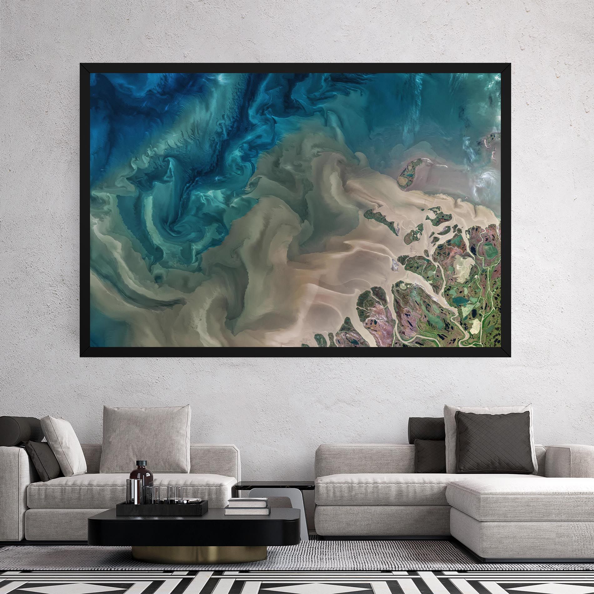 Ocean Blue Marble mockup 2