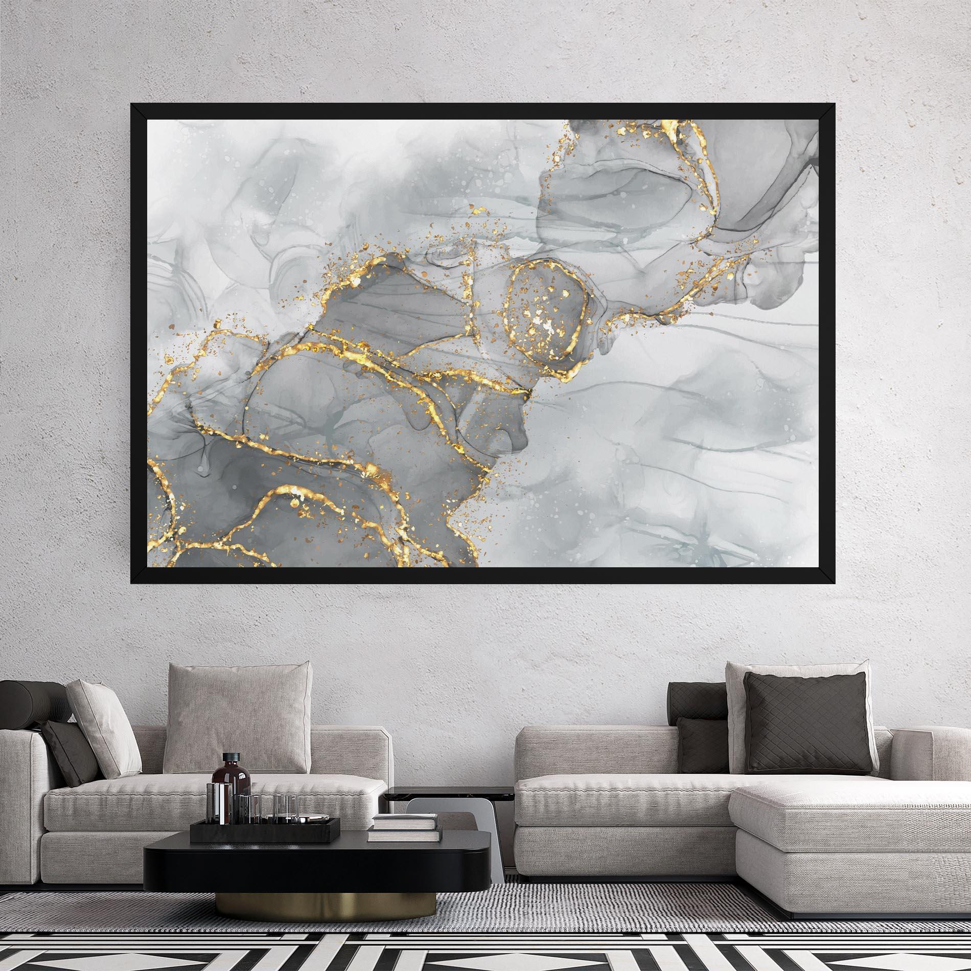 Vászonkép White Ink Marble mockup 2