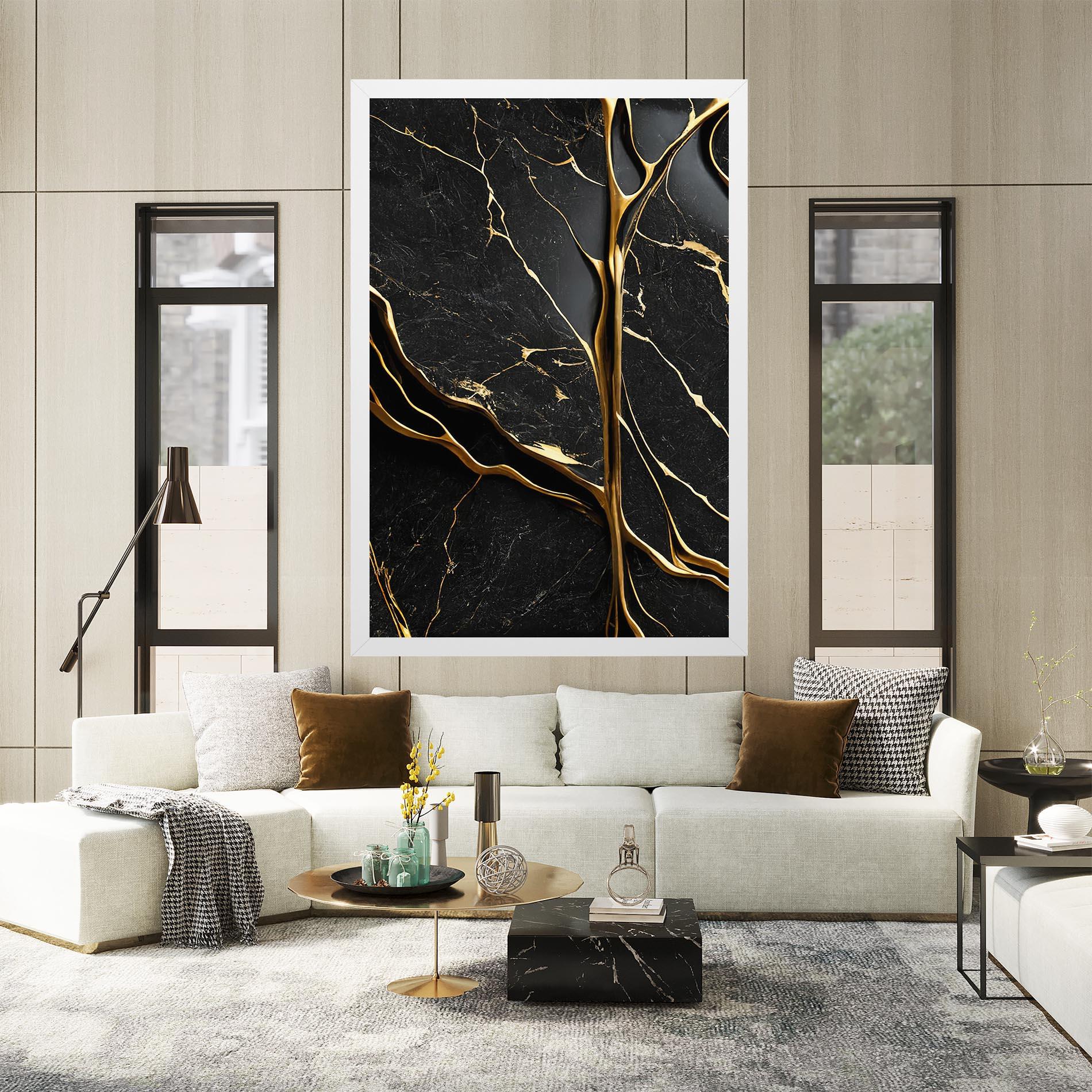 Vászonkép Black Square Marble mockup 2