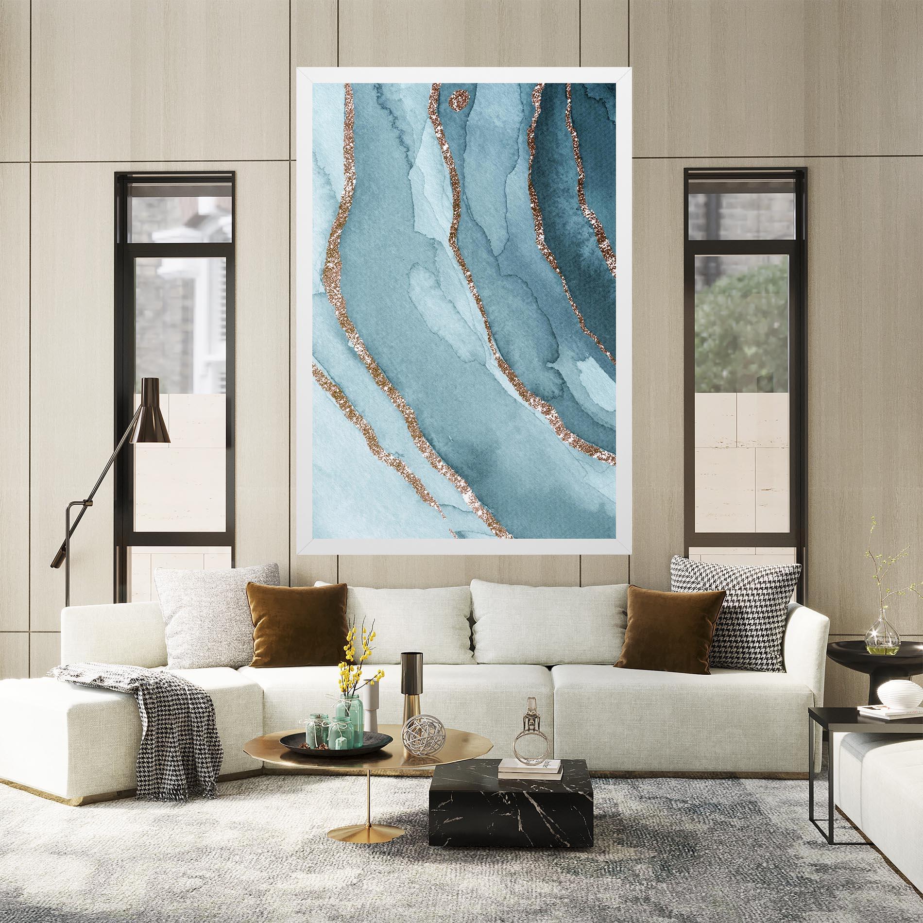 Vászonkép Blue Golden Glitter mockup 2