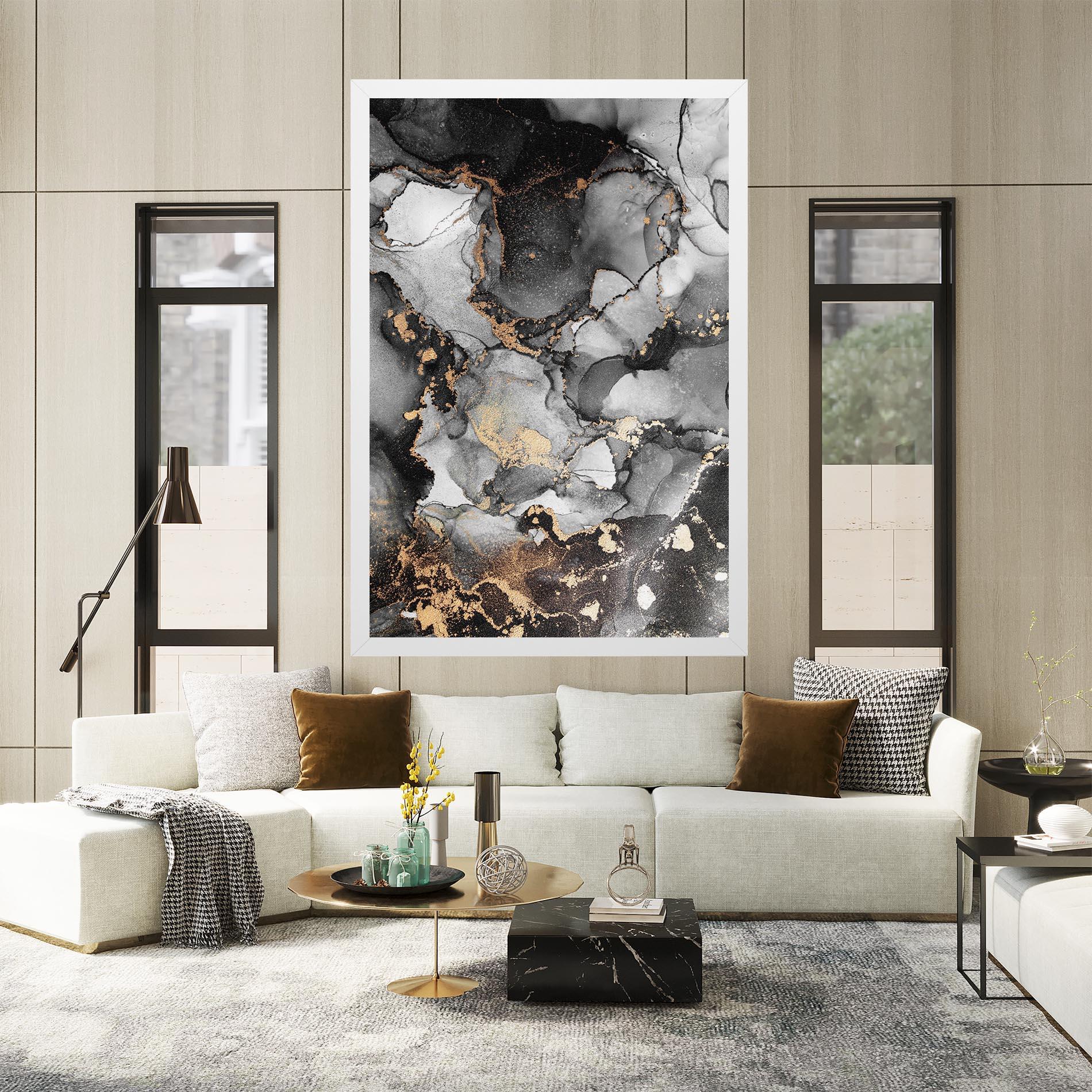 Vászonkép Grey Gold Marble mockup 2