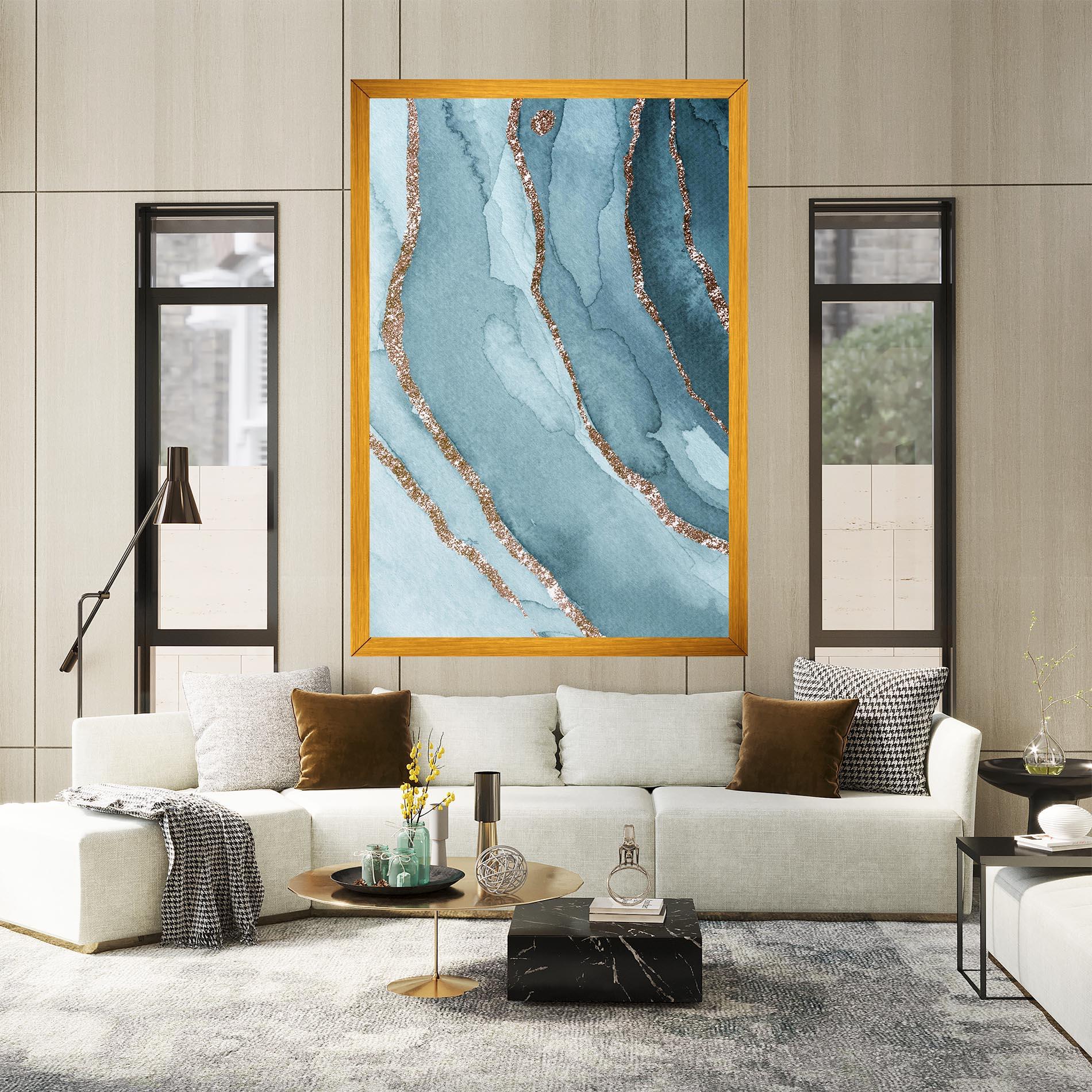 Vászonkép Blue Golden Glitter mockup 2