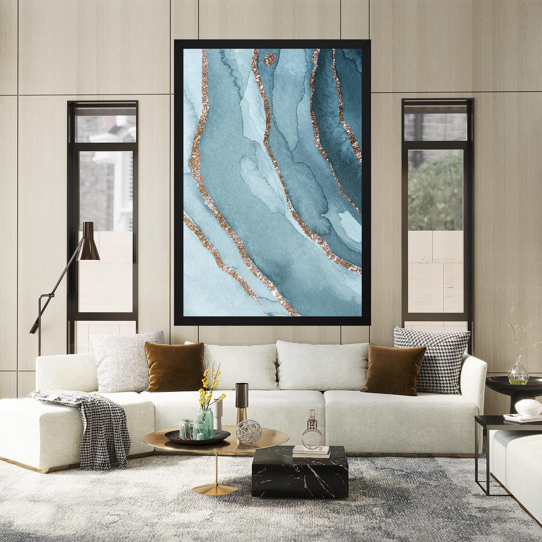 Vászonkép Blue Golden Glitter mockup 2