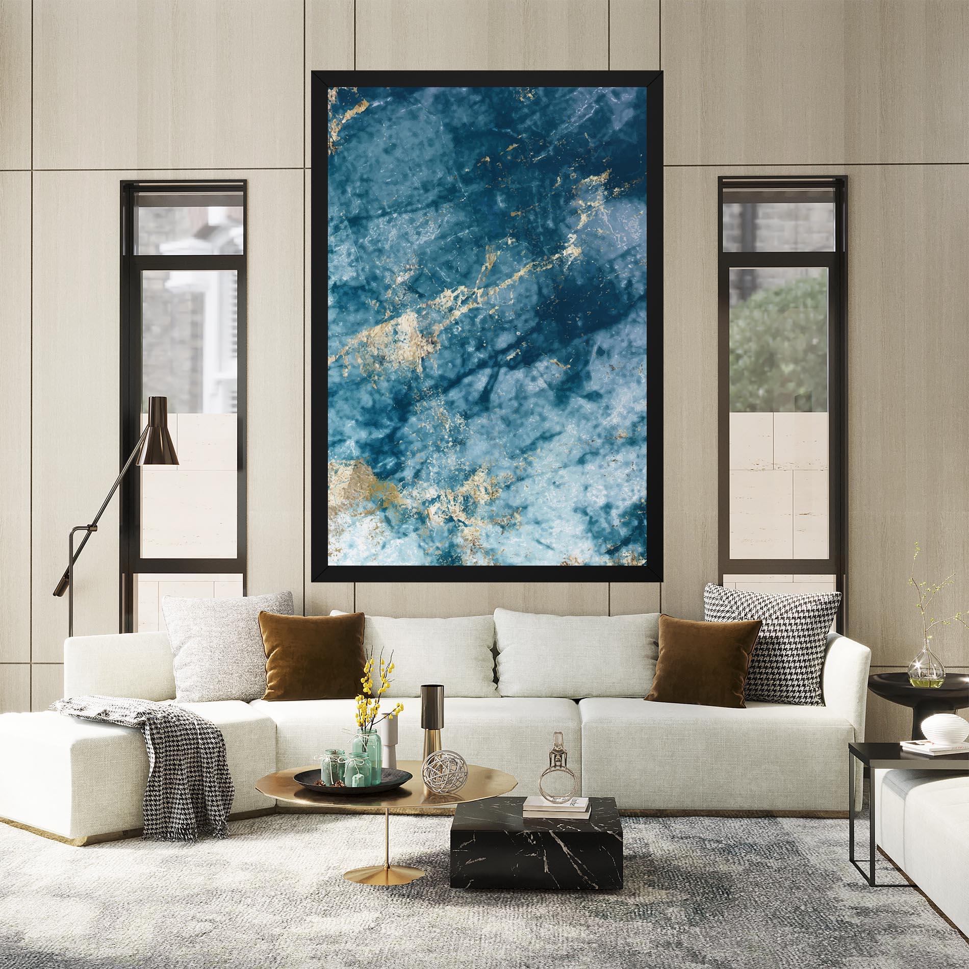 Vászonkép Blue Water Marble mockup 2