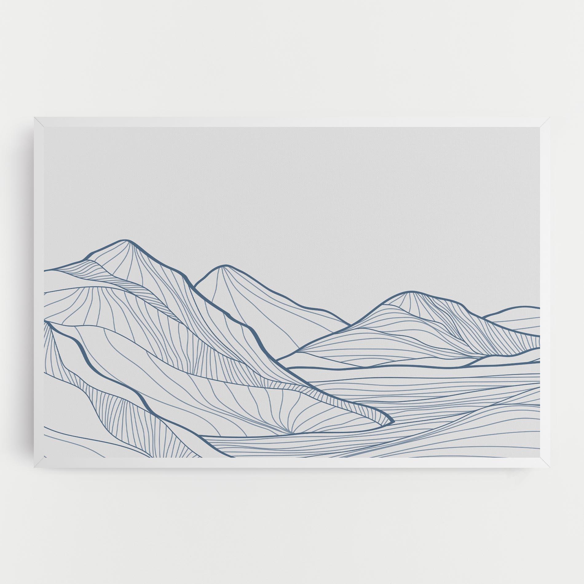 Vászonkép Mountain Blue Line mockup 0