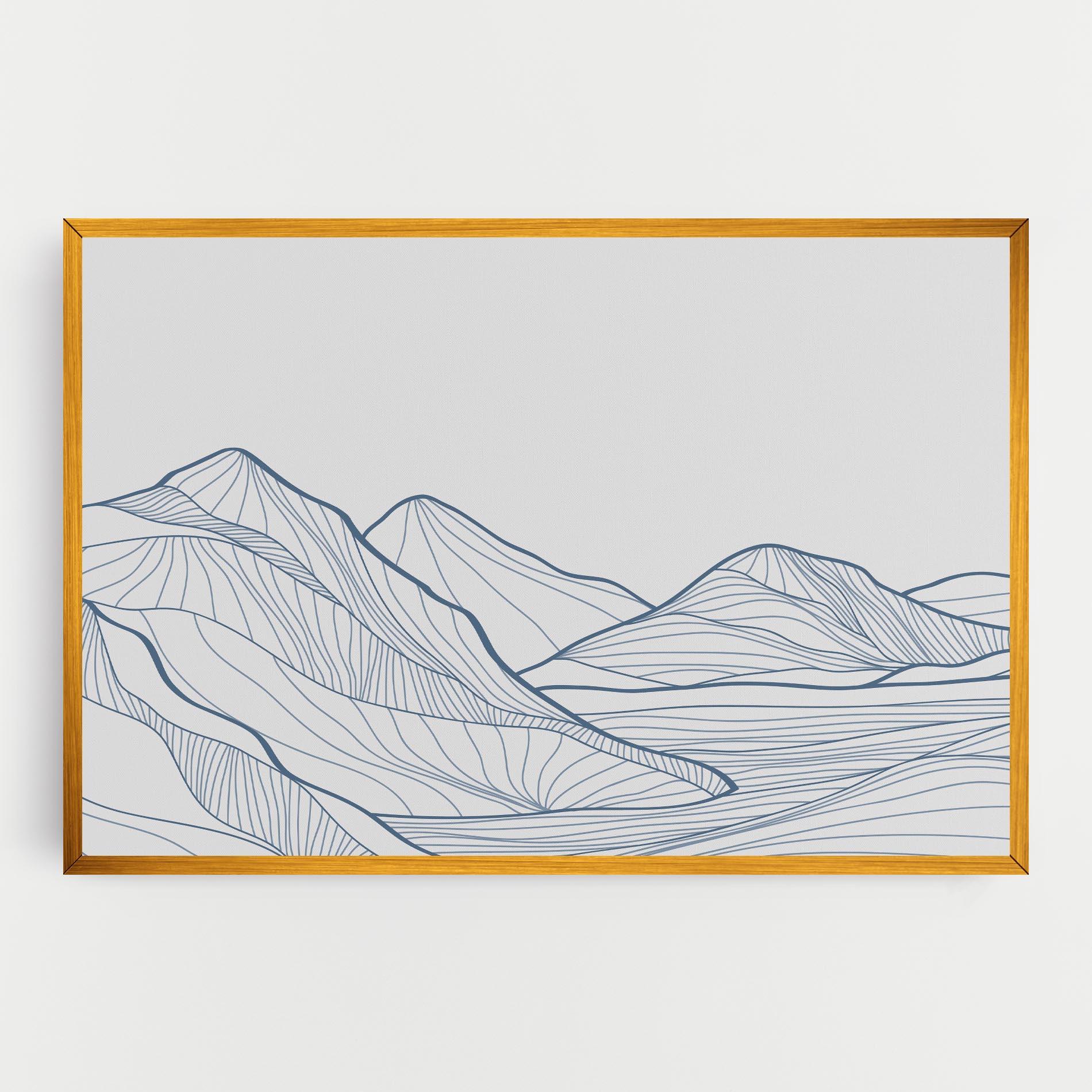 Vászonkép Mountain Blue Line mockup 0