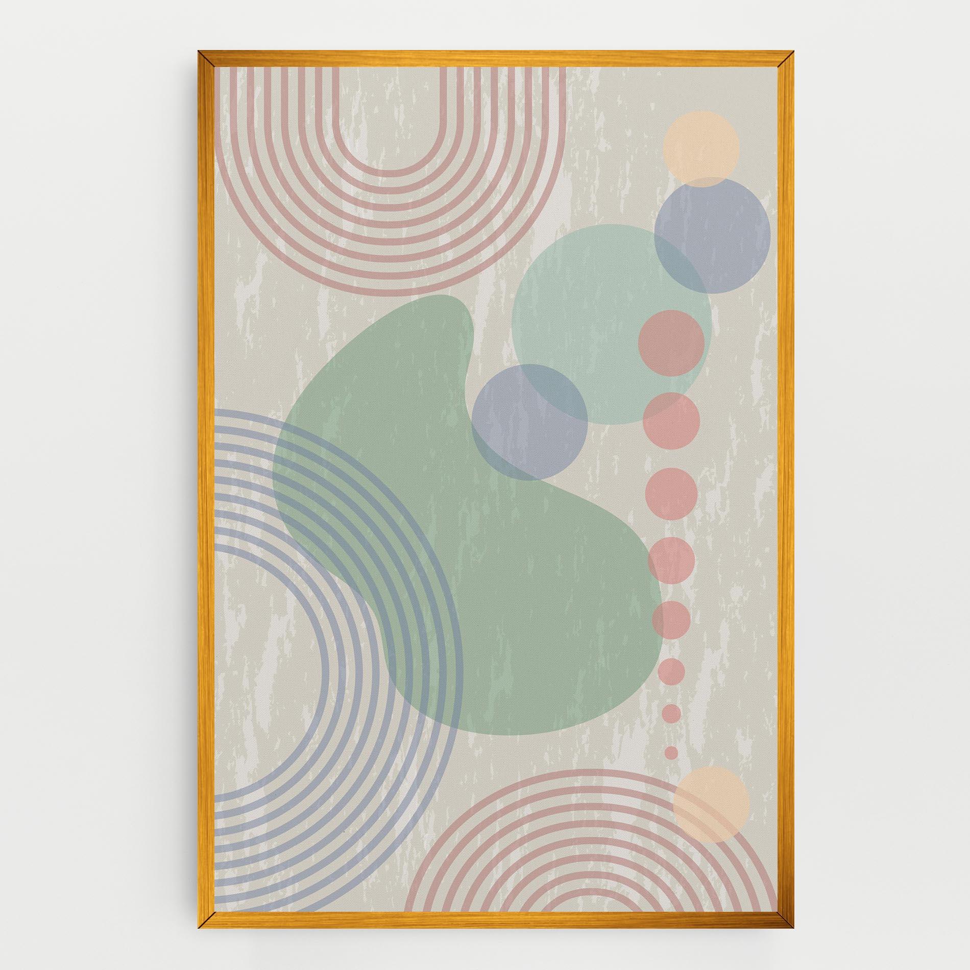 Vászonkép Green Pink Shapes mockup 0