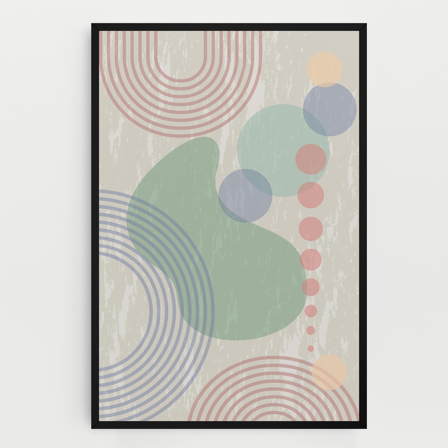 Vászonkép Green Pink Shapes mockup 0