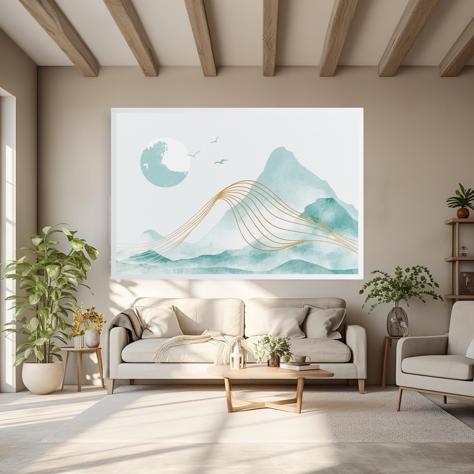 Vászonkép Gold Line Mountain mockup 6