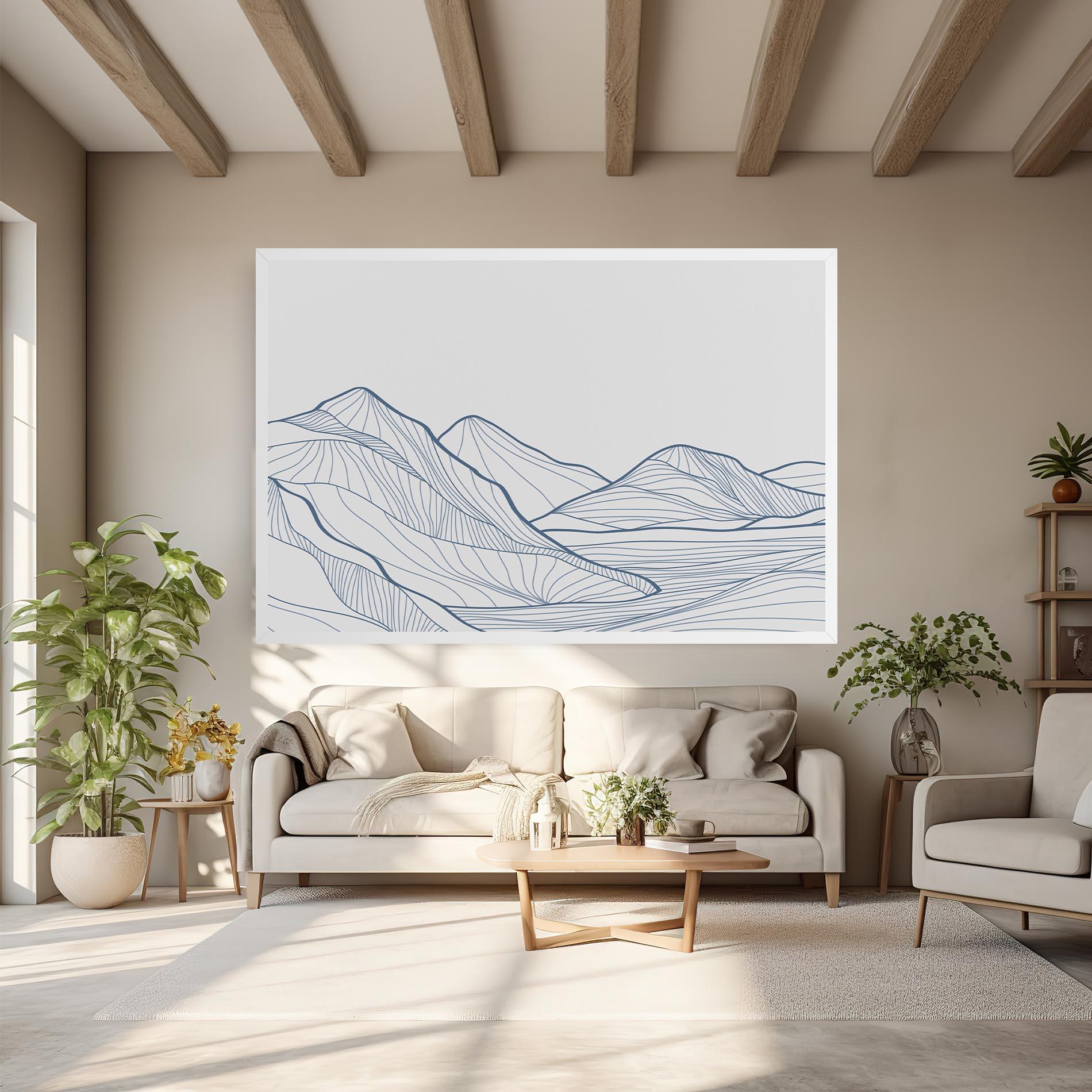 Vászonkép Mountain Blue Line mockup 6