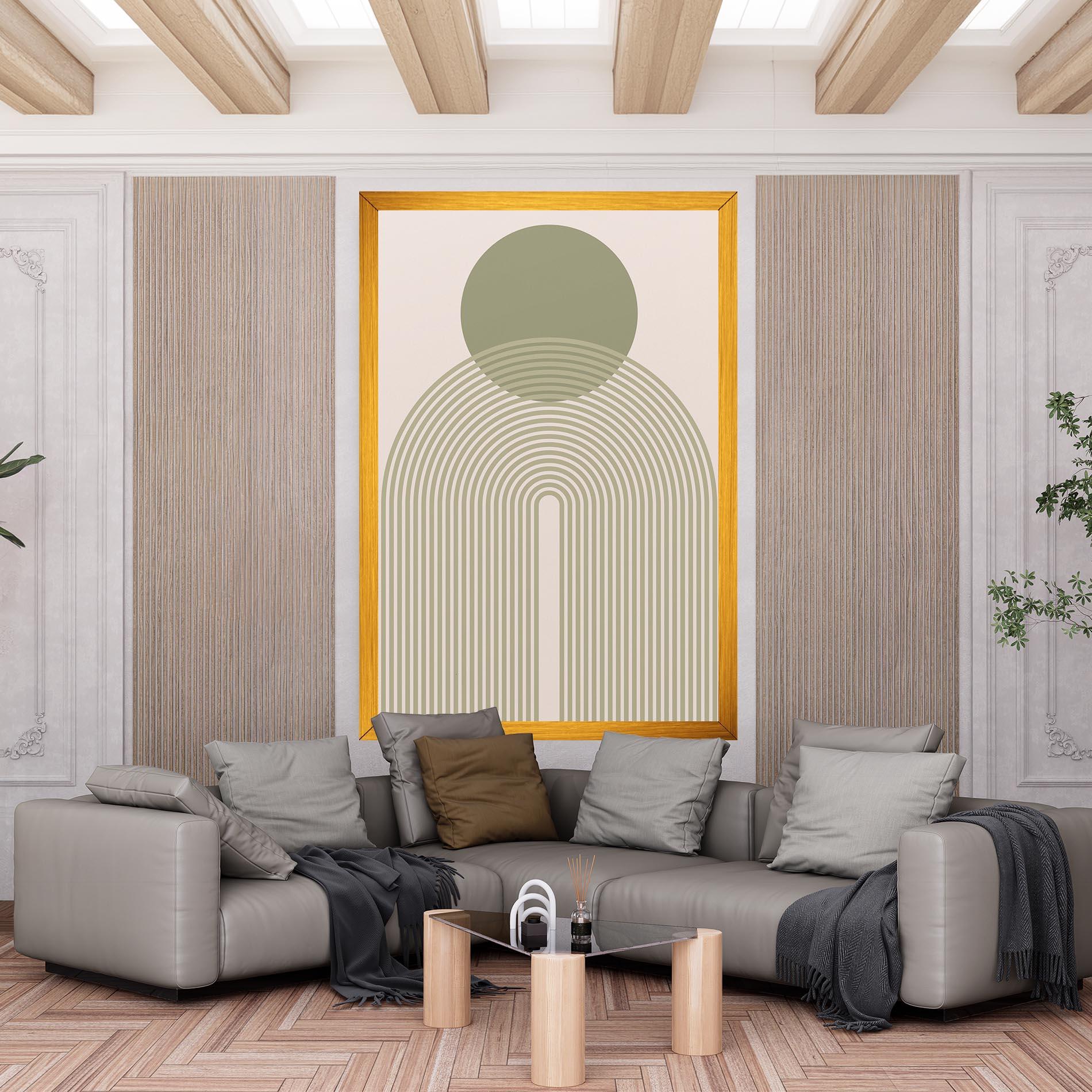 Vászonkép Green Circle Lines mockup 6