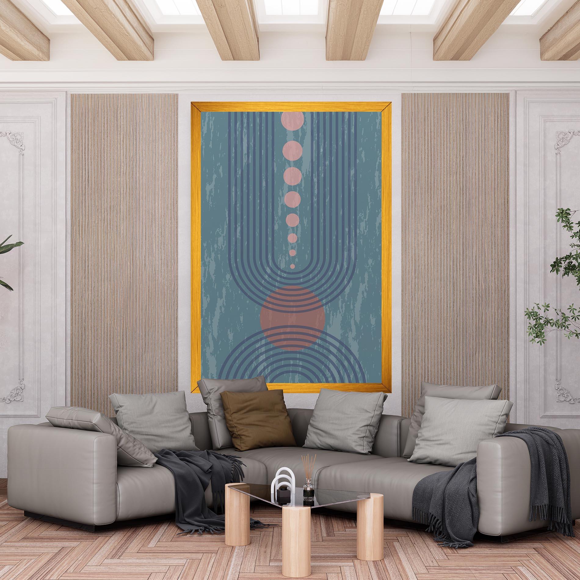 Vászonkép Pink Circle On Blue mockup 6