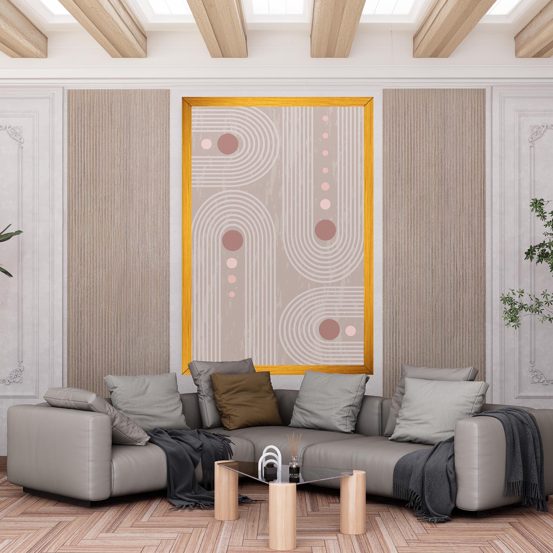 Vászonkép Pink Circle On Cream mockup 6