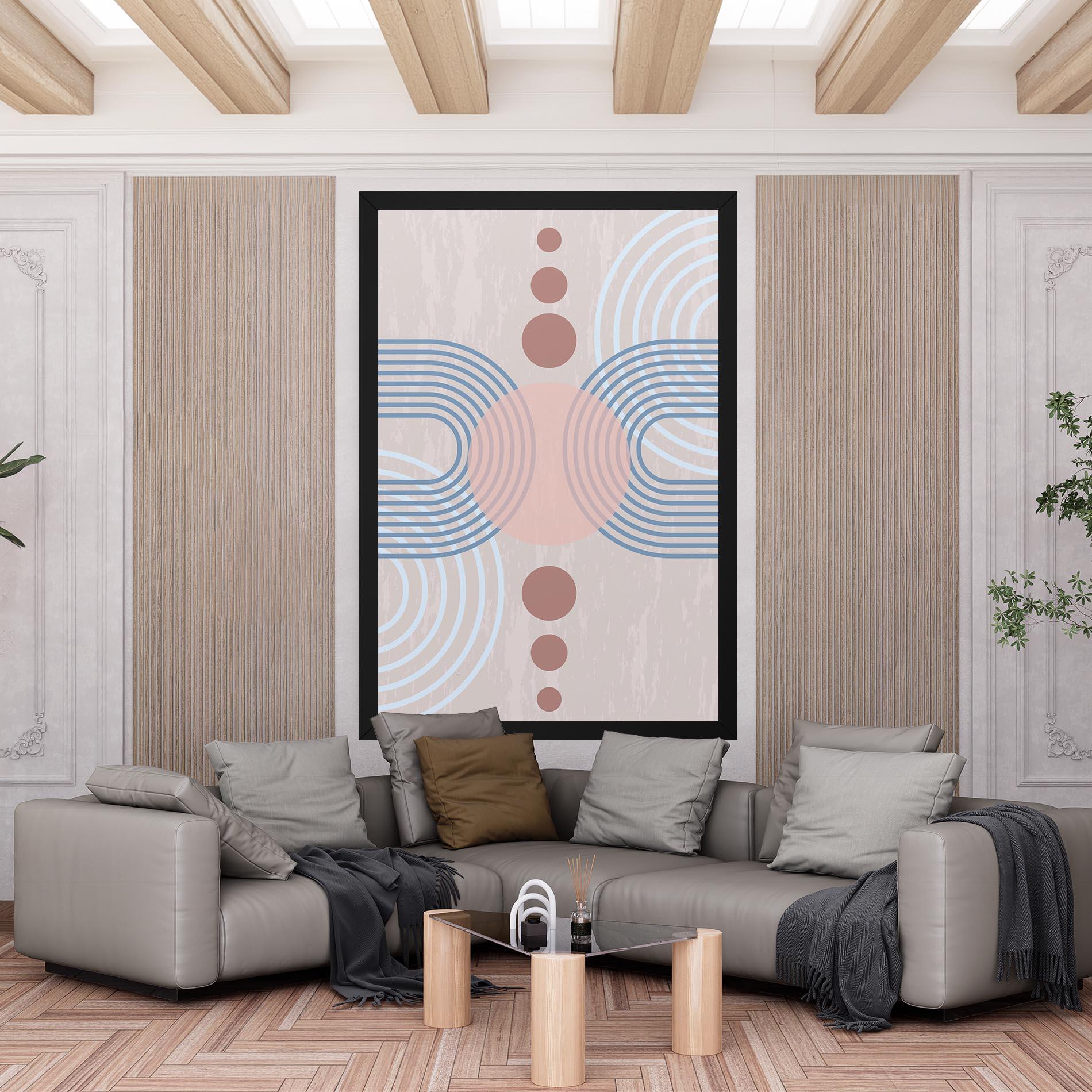 Vászonkép Blue Lines On Pink mockup 6