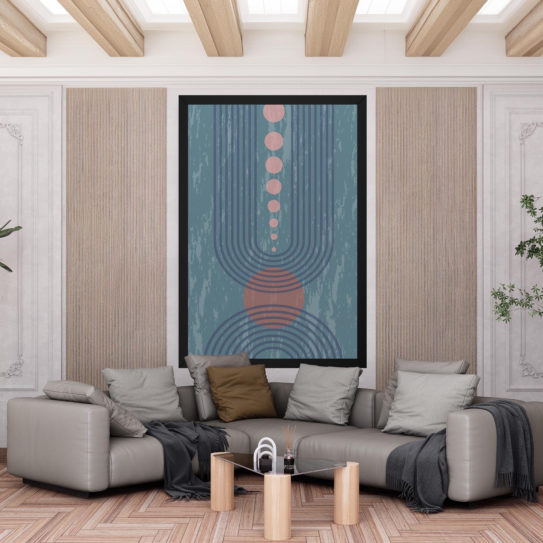 Vászonkép Pink Circle On Blue mockup 6