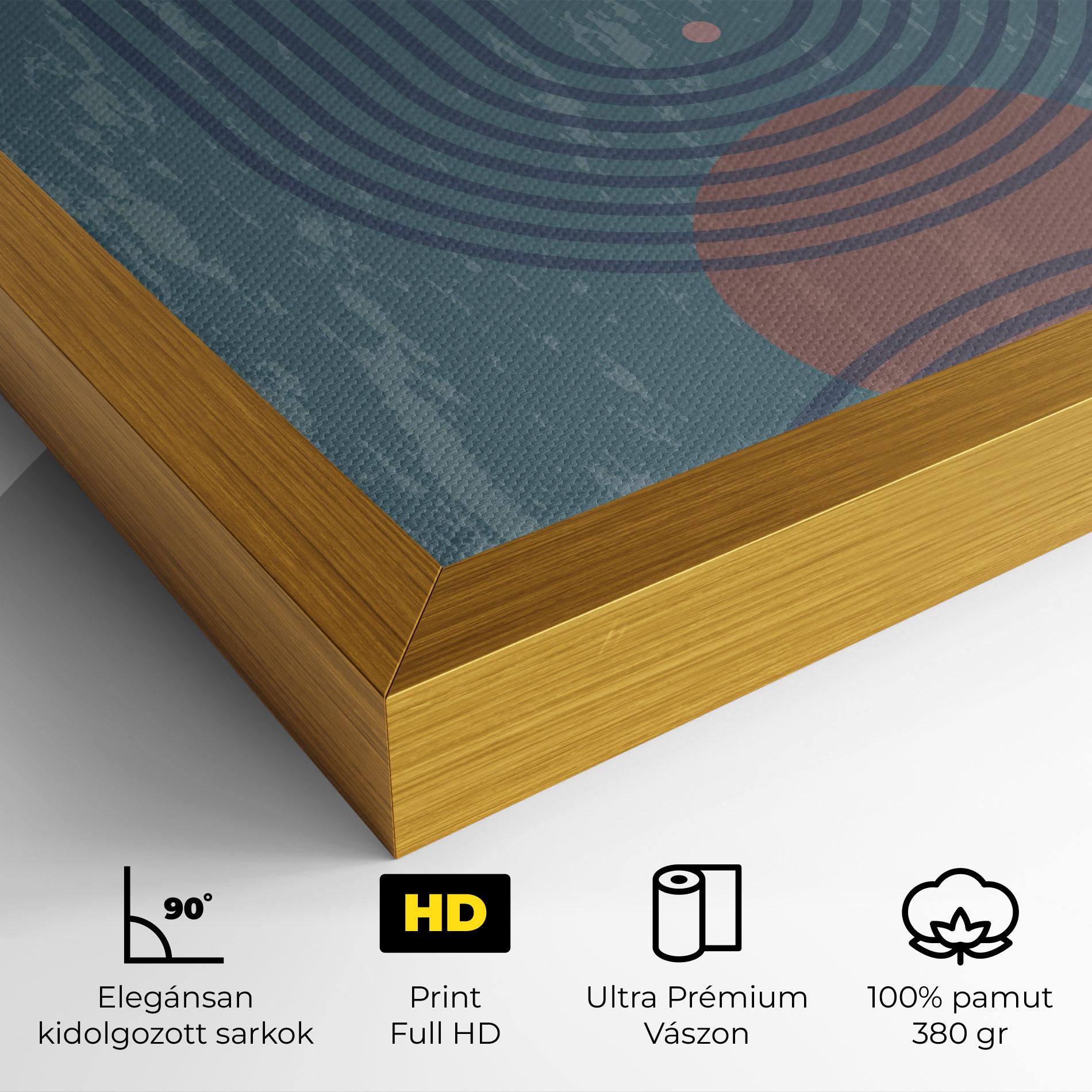 Vászonkép Pink Circle On Blue mockup 4