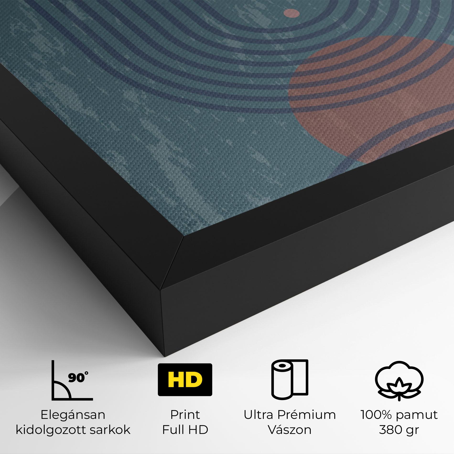 Vászonkép Pink Circle On Blue mockup 4