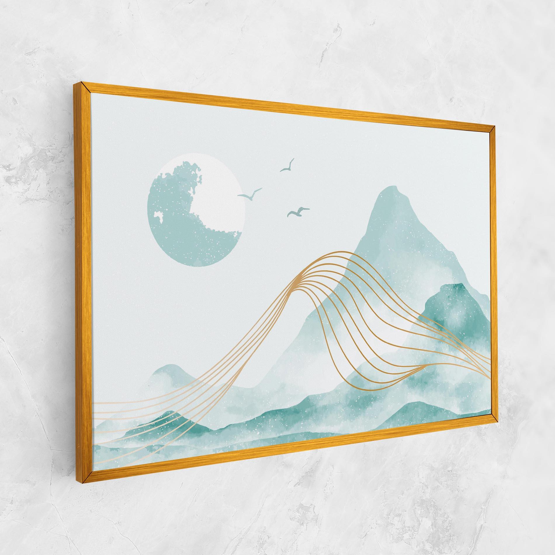 Vászonkép Gold Line Mountain mockup 1