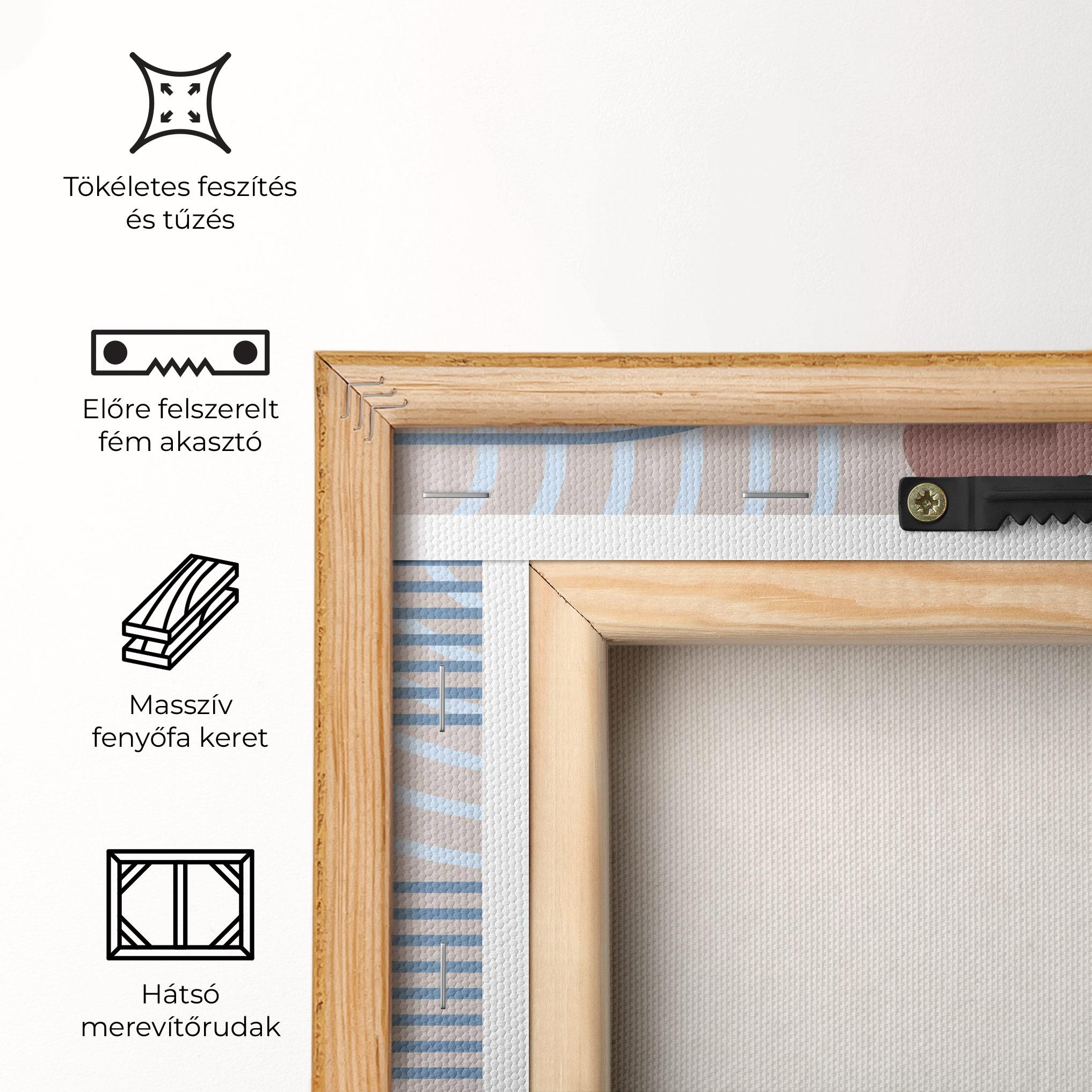 Vászonkép Blue Lines On Pink mockup 5