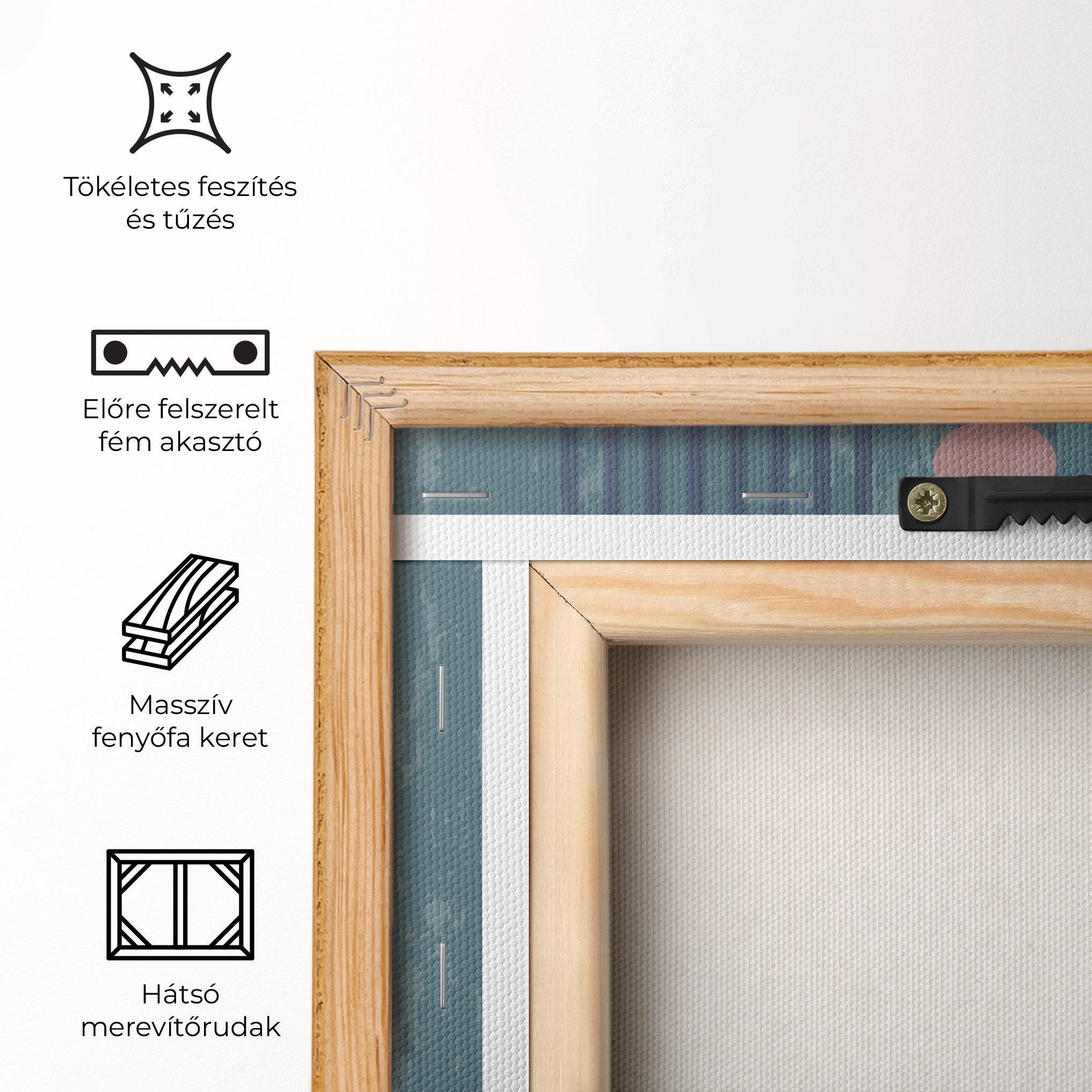 Vászonkép Pink Circle On Blue mockup 5