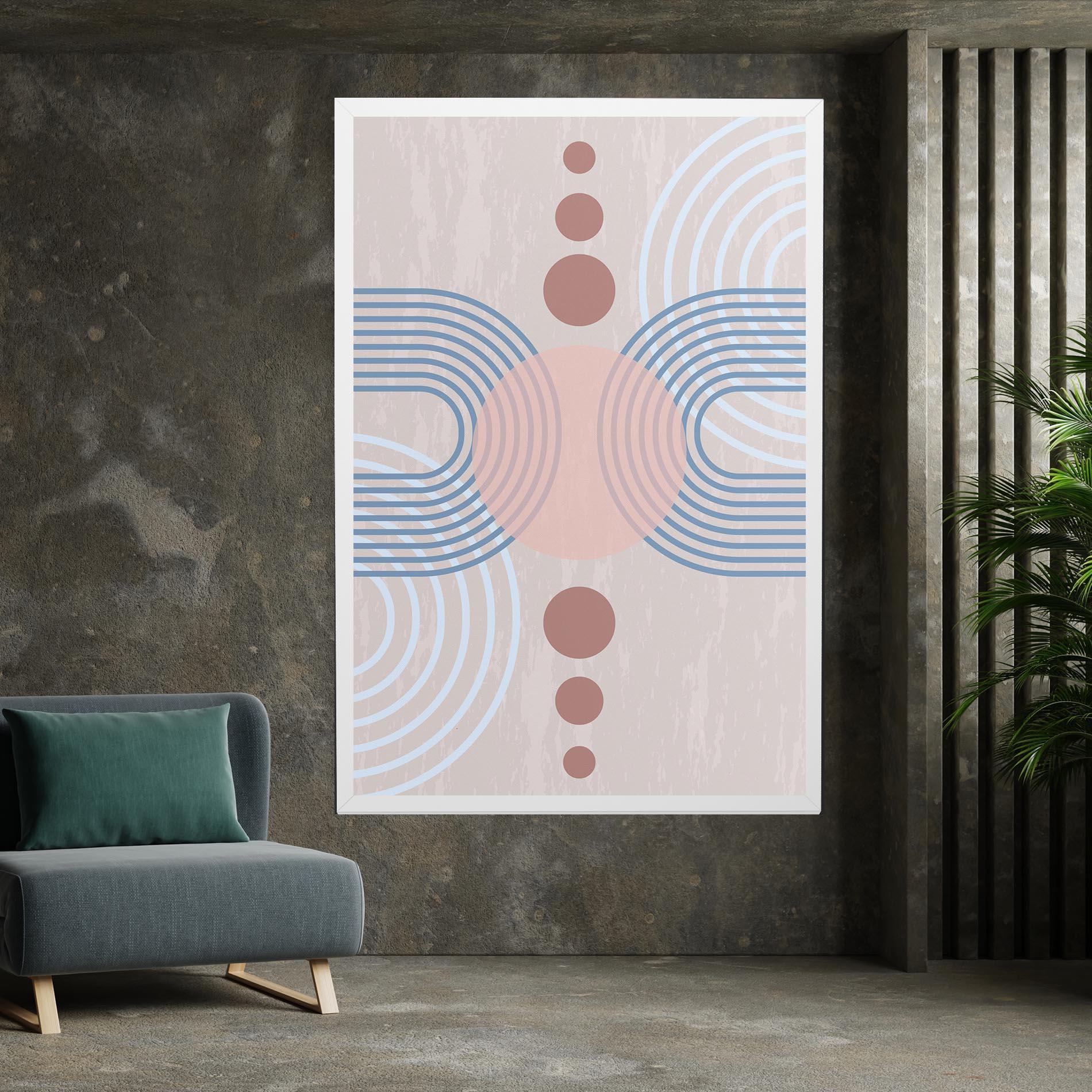 Vászonkép Blue Lines On Pink mockup 7