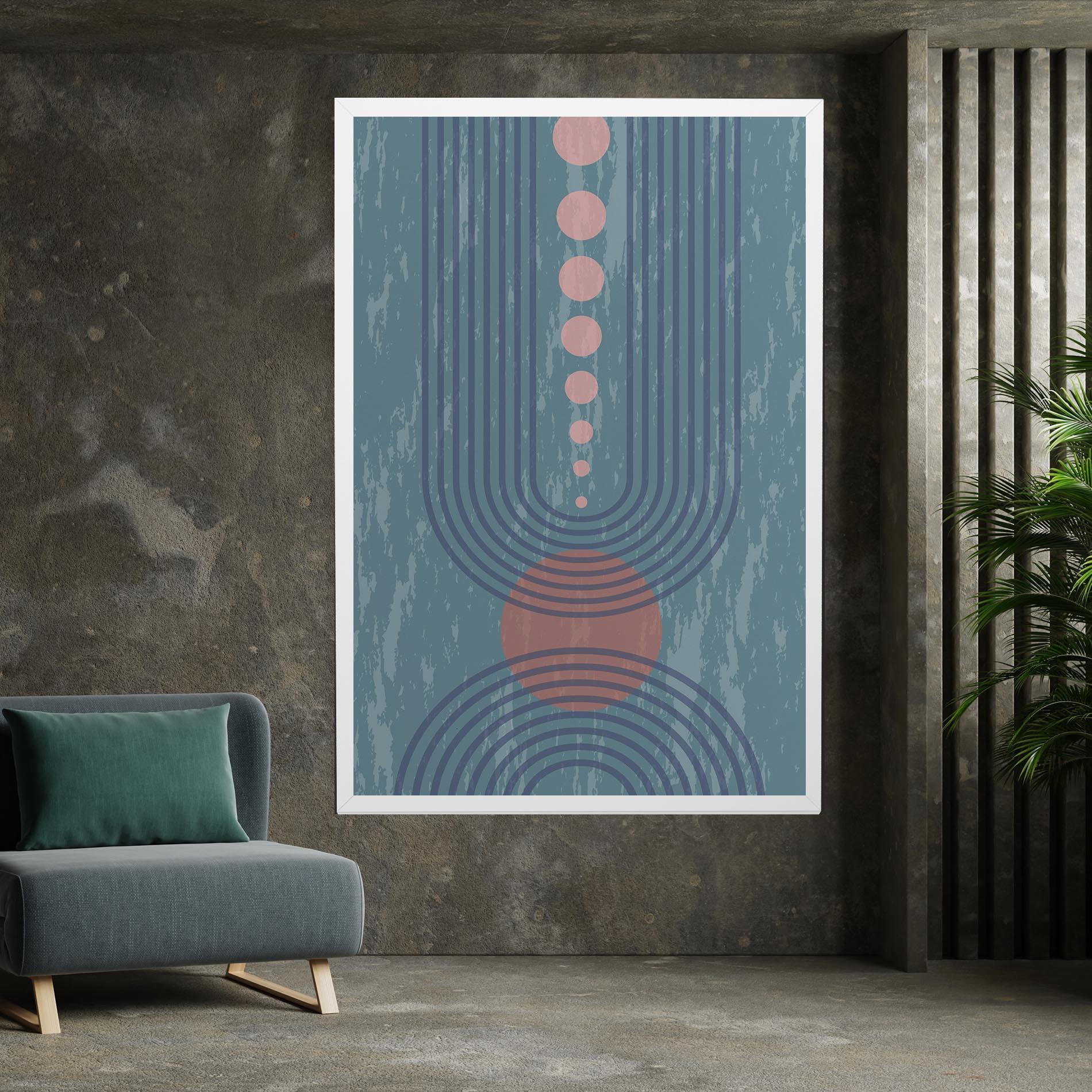 Vászonkép Pink Circle On Blue mockup 7