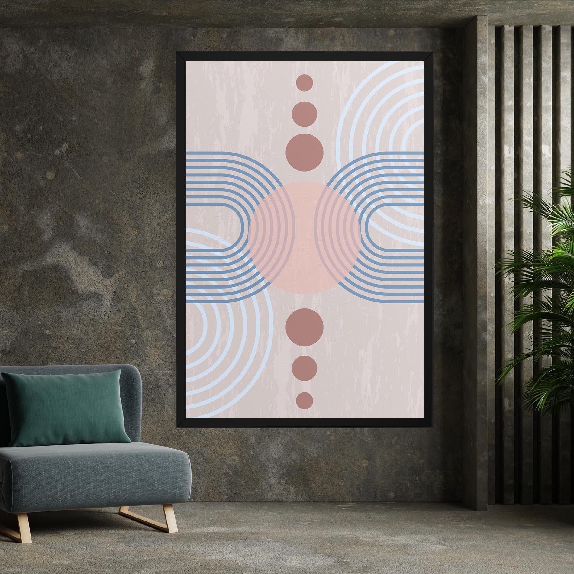 Vászonkép Blue Lines On Pink mockup 7