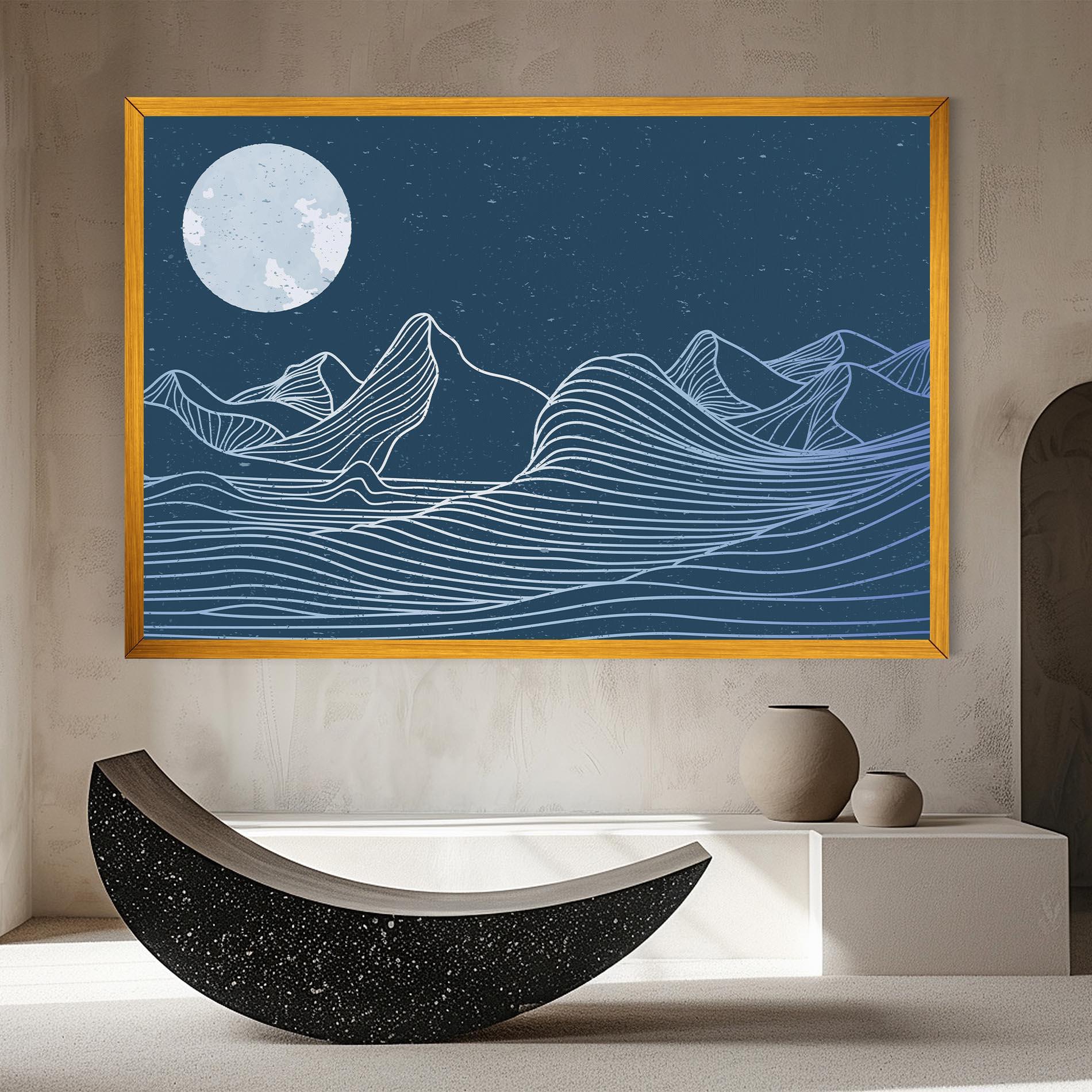 Vászonkép Ocean Blue Wave mockup 8