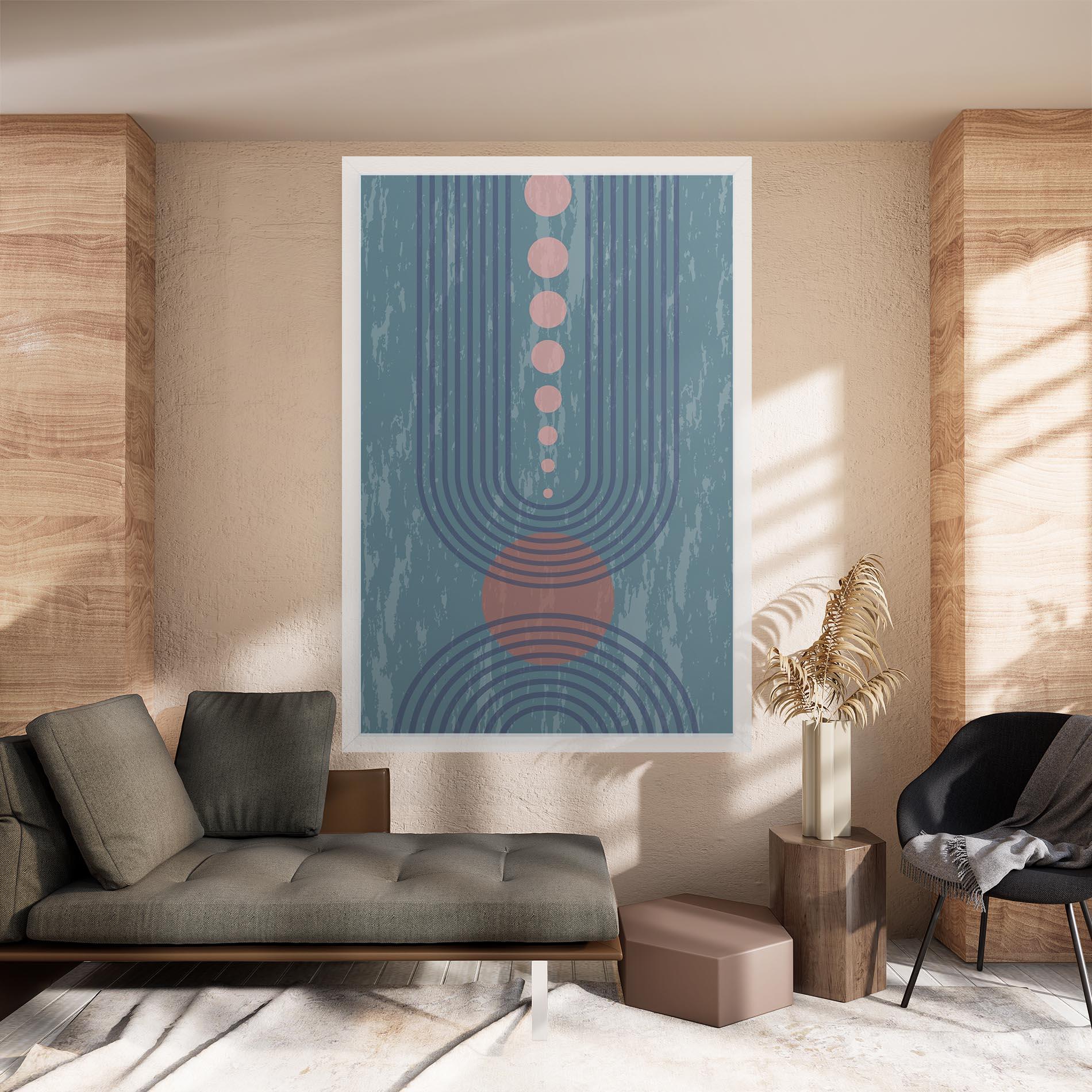 Vászonkép Pink Circle On Blue mockup 8