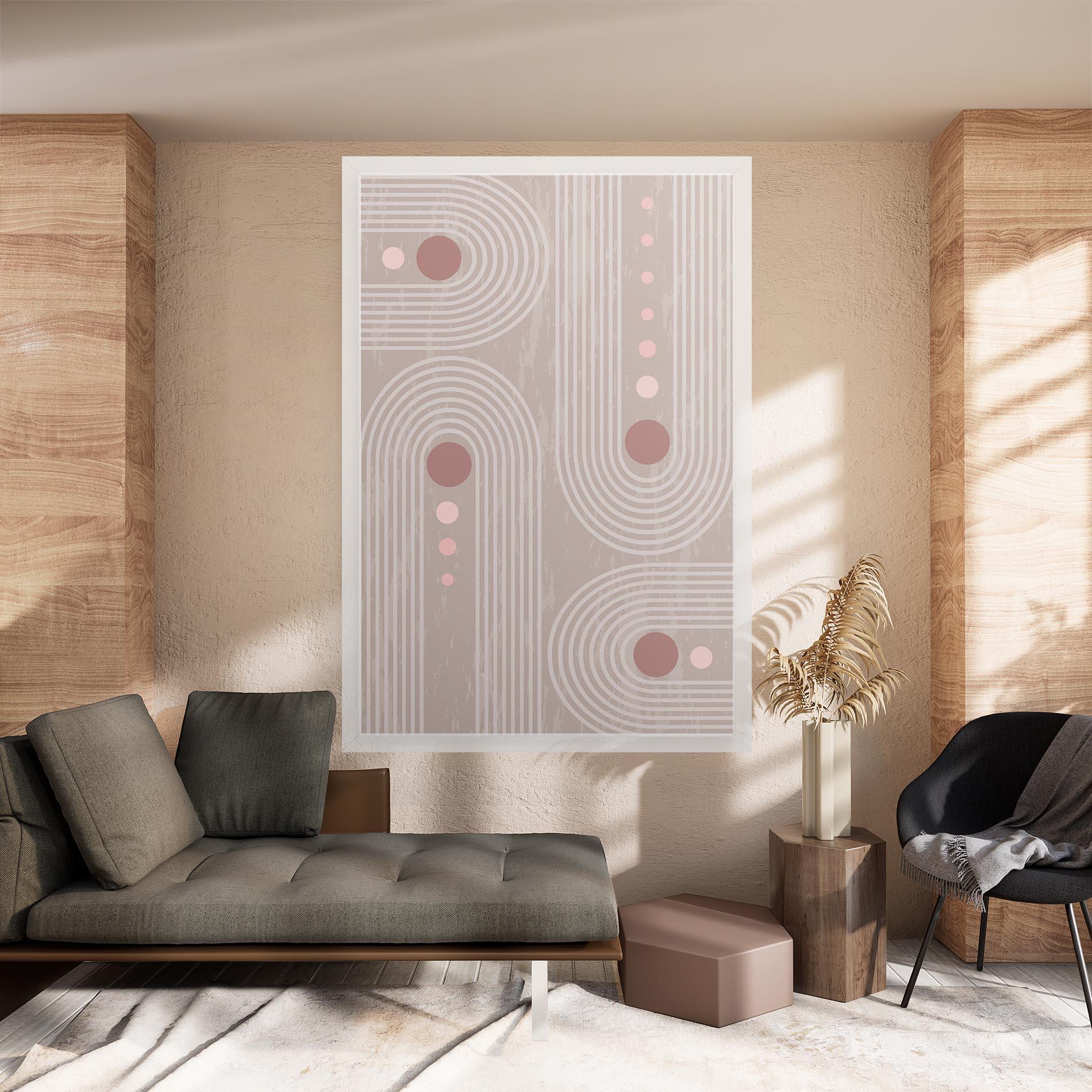 Vászonkép Pink Circle On Cream mockup 8