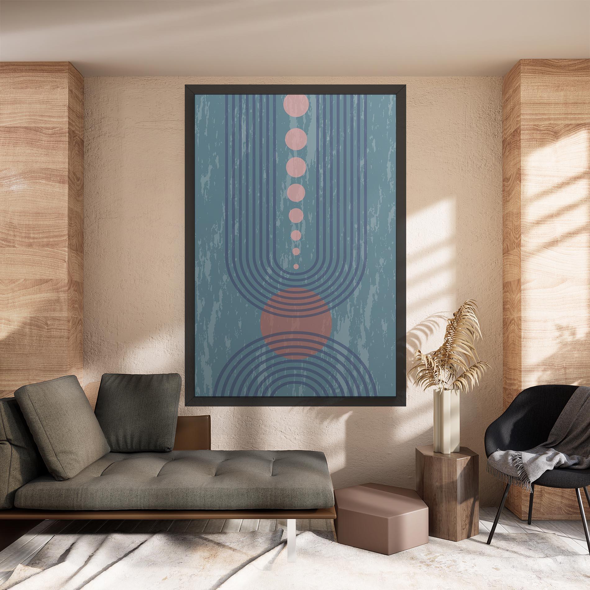 Vászonkép Pink Circle On Blue mockup 8