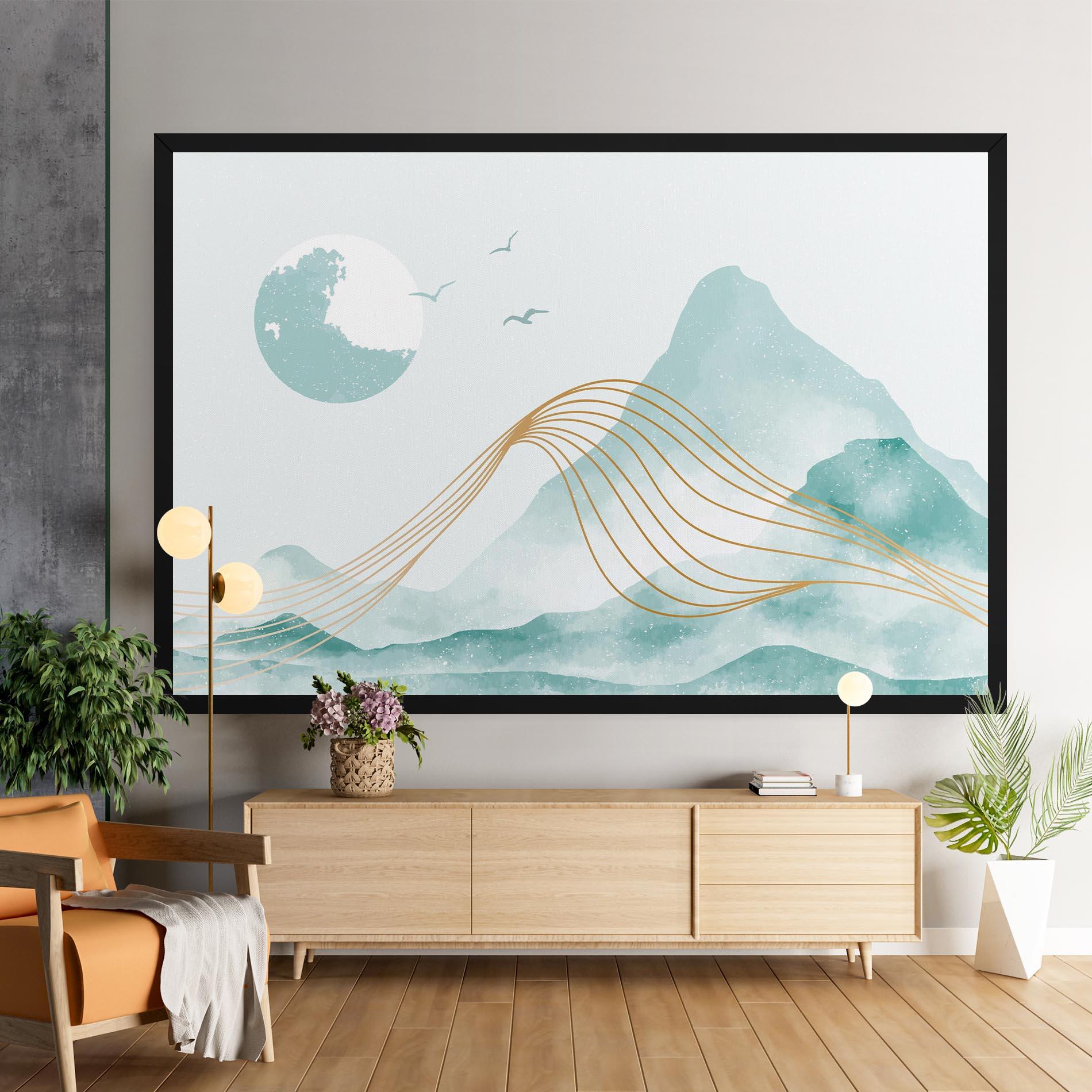 Vászonkép Gold Line Mountain mockup 9