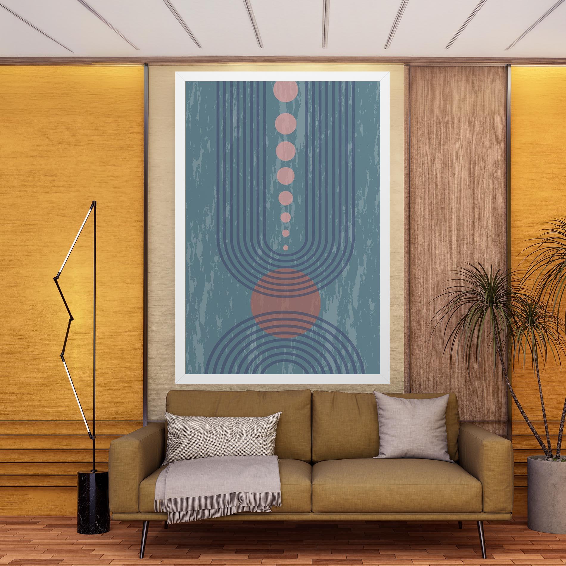 Vászonkép Pink Circle On Blue mockup 9