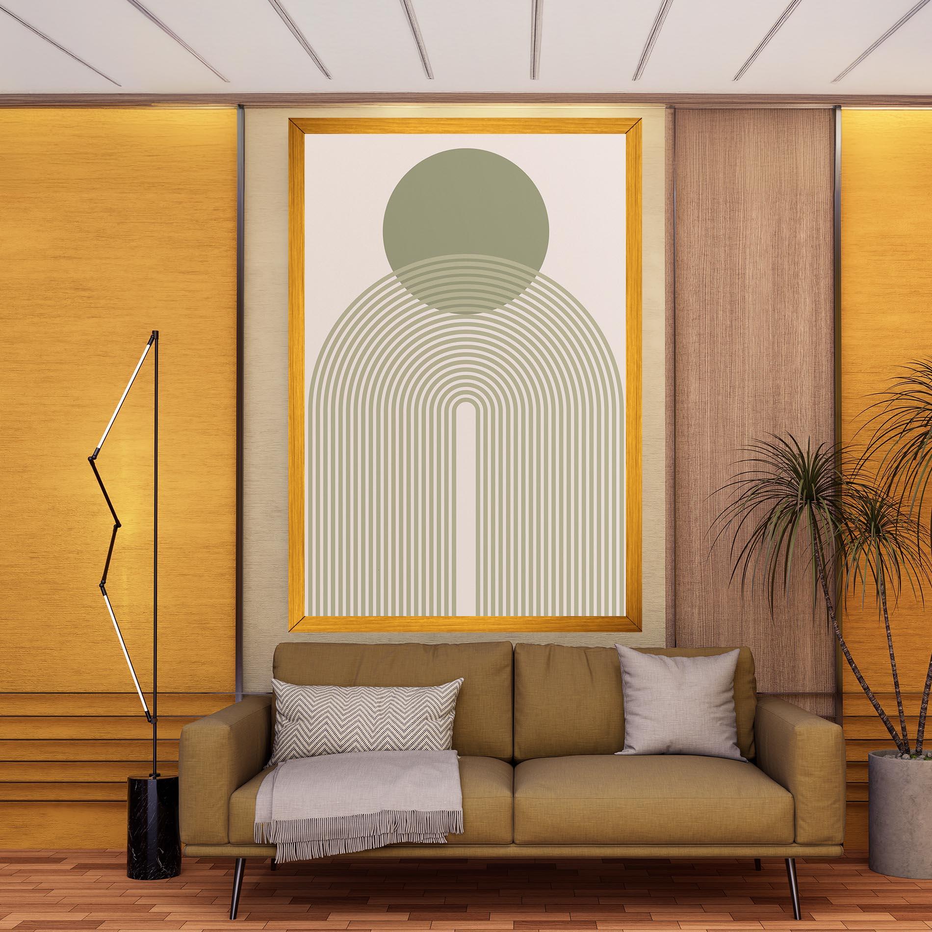 Vászonkép Green Circle Lines mockup 9