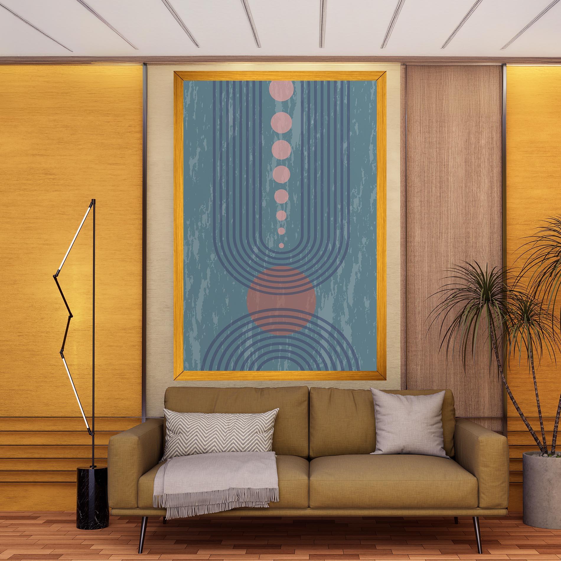 Vászonkép Pink Circle On Blue mockup 9