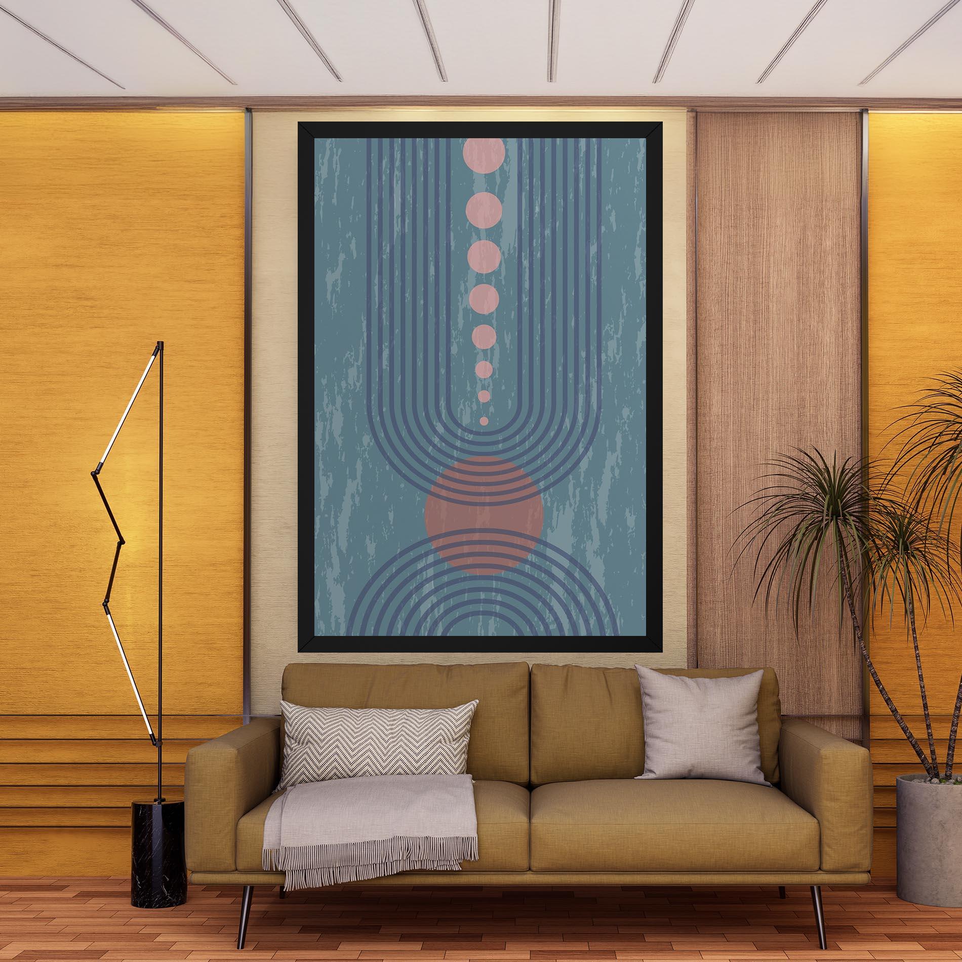 Vászonkép Pink Circle On Blue mockup 9