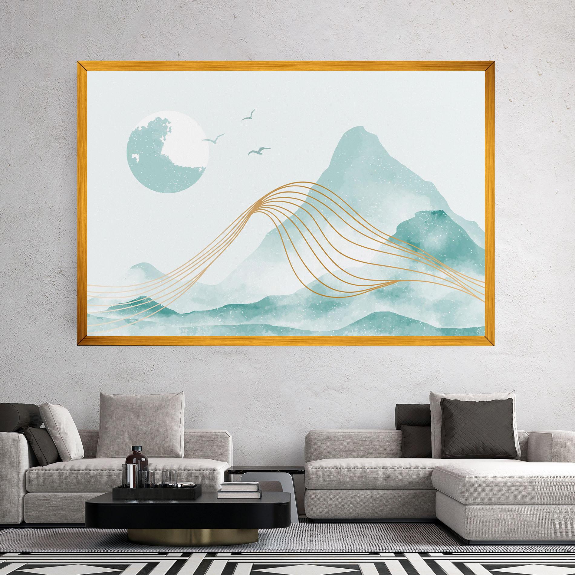 Vászonkép Gold Line Mountain mockup 2