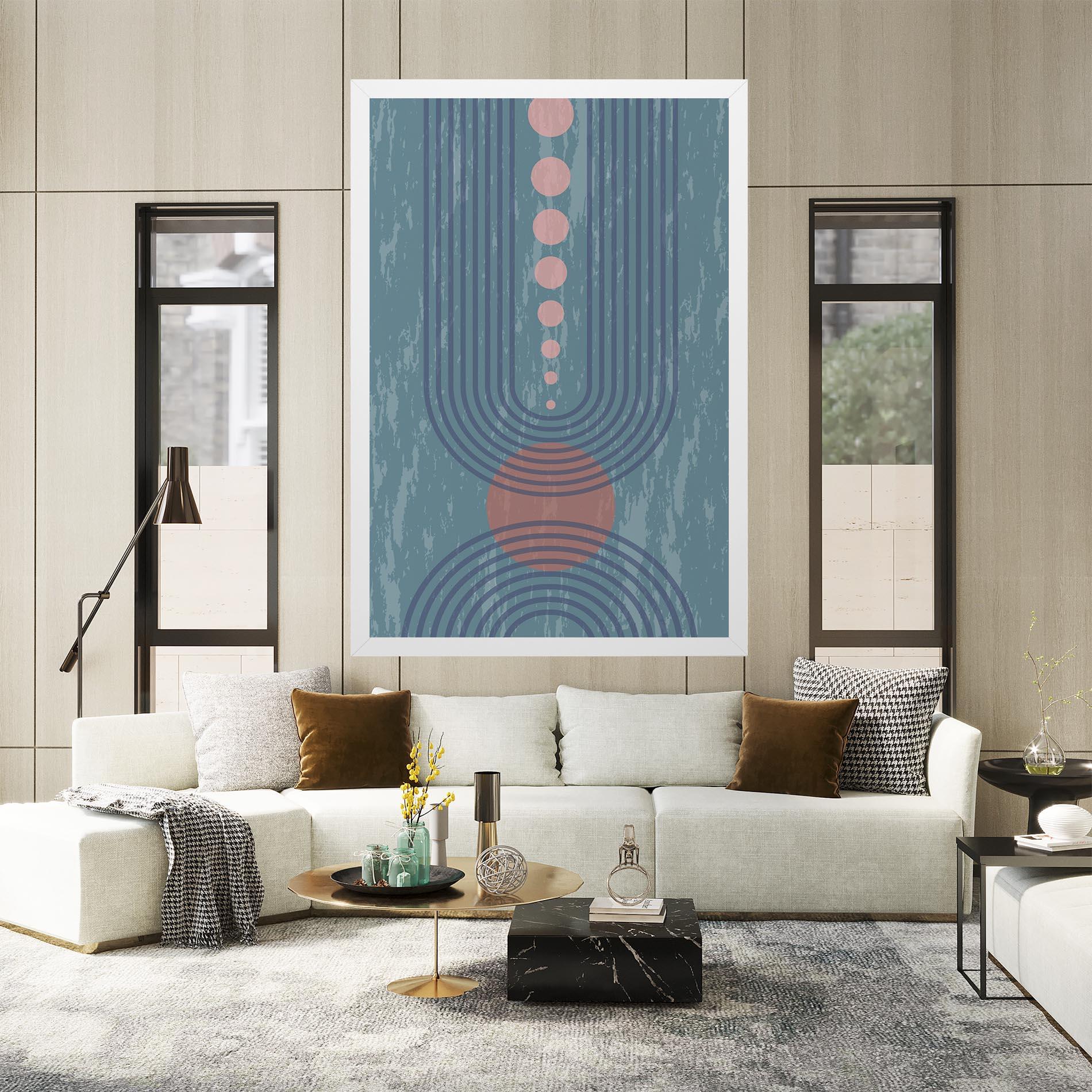 Vászonkép Pink Circle On Blue mockup 2