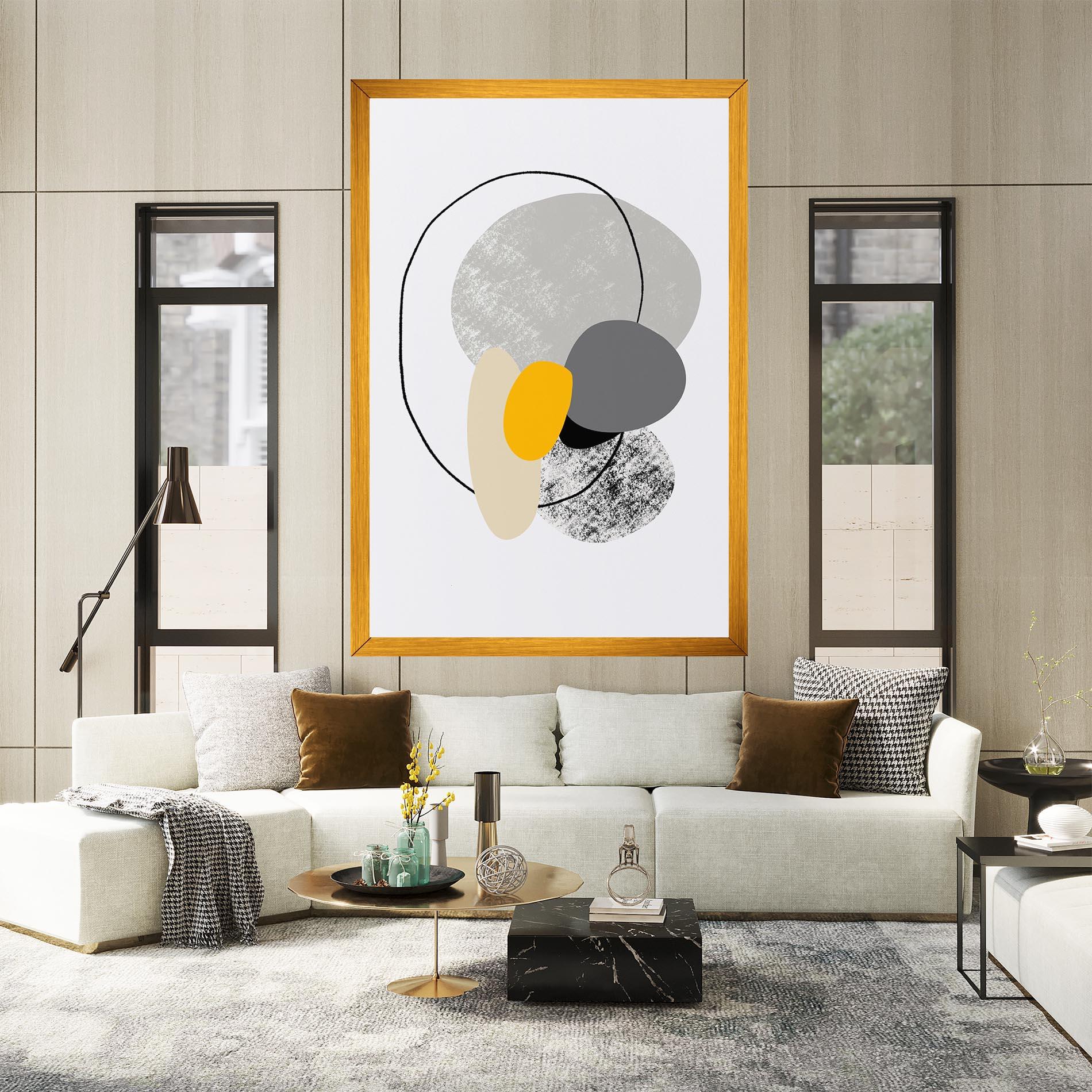 Vászonkép Grey Orange Shape mockup 2