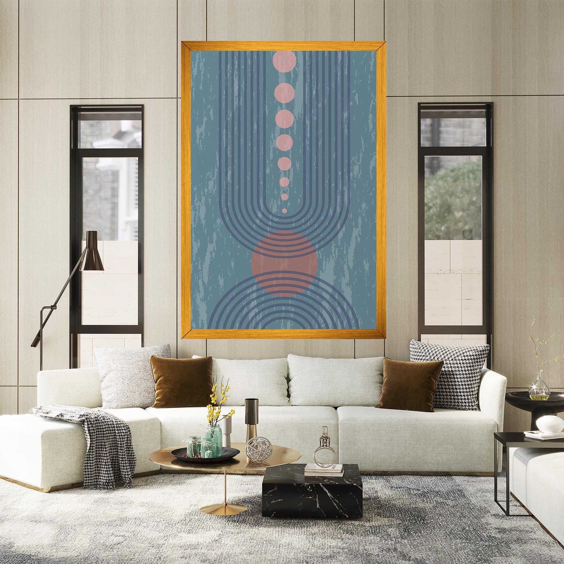 Vászonkép Pink Circle On Blue mockup 2