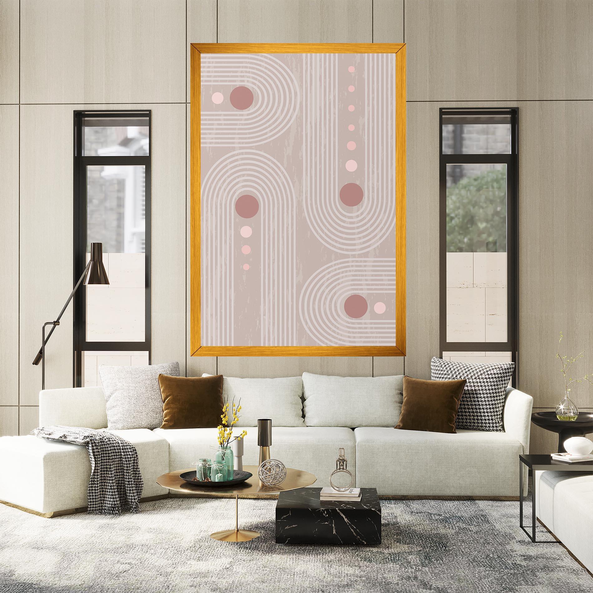 Vászonkép Pink Circle On Cream mockup 2