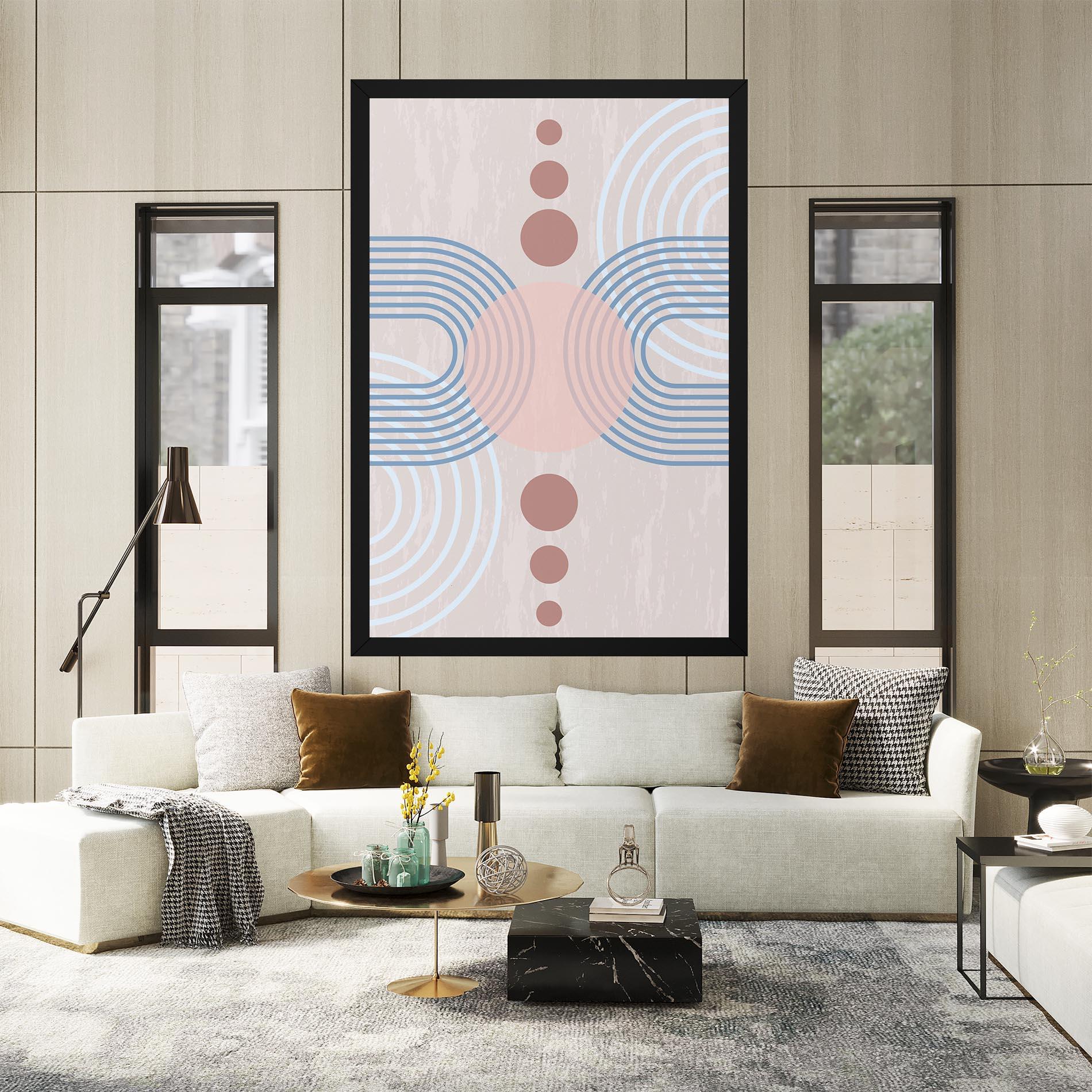 Vászonkép Blue Lines On Pink mockup 2